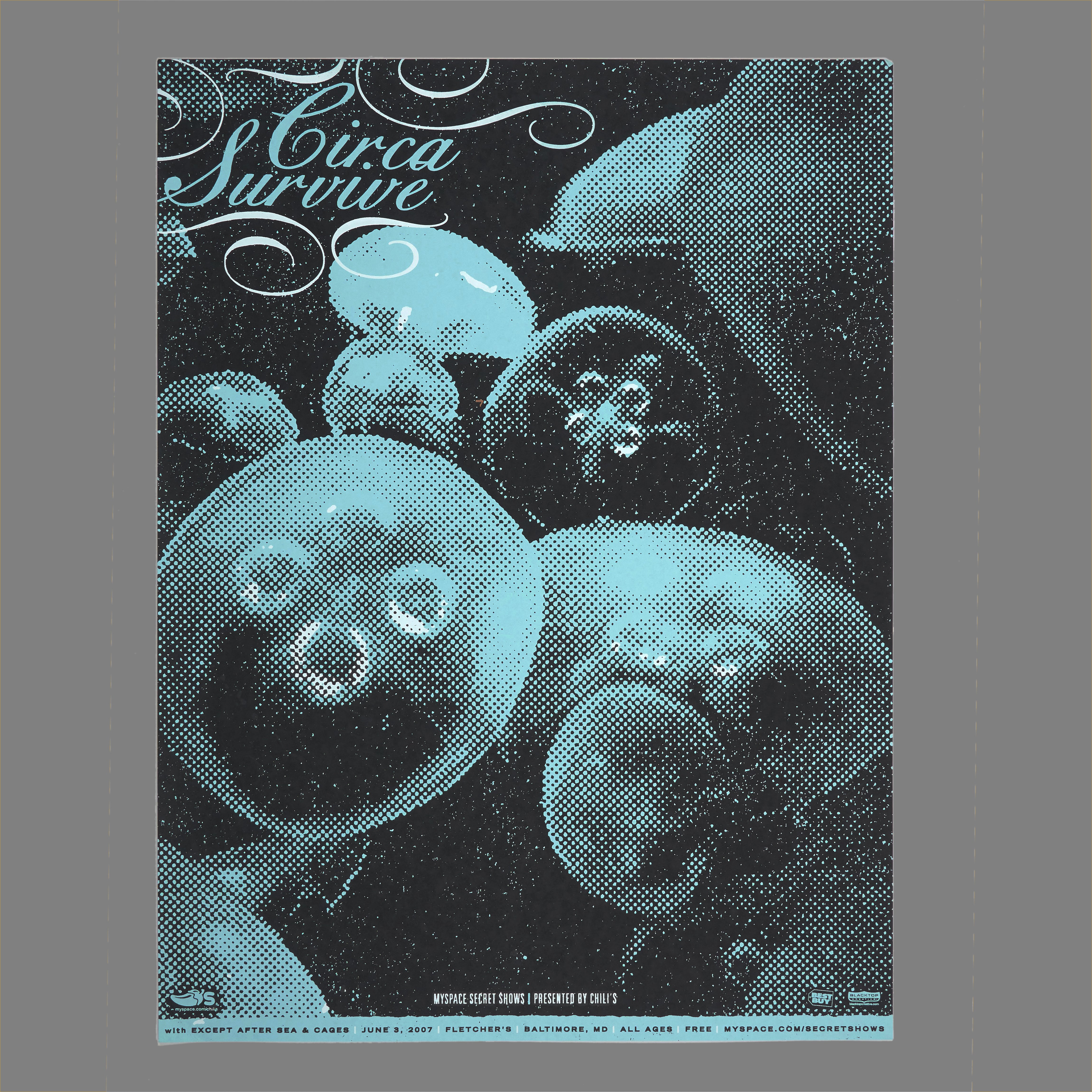 Circa Survive - 2007 MySpace Secret Show 18X24 Inch Silkscreened Poster Number 1 Of 350