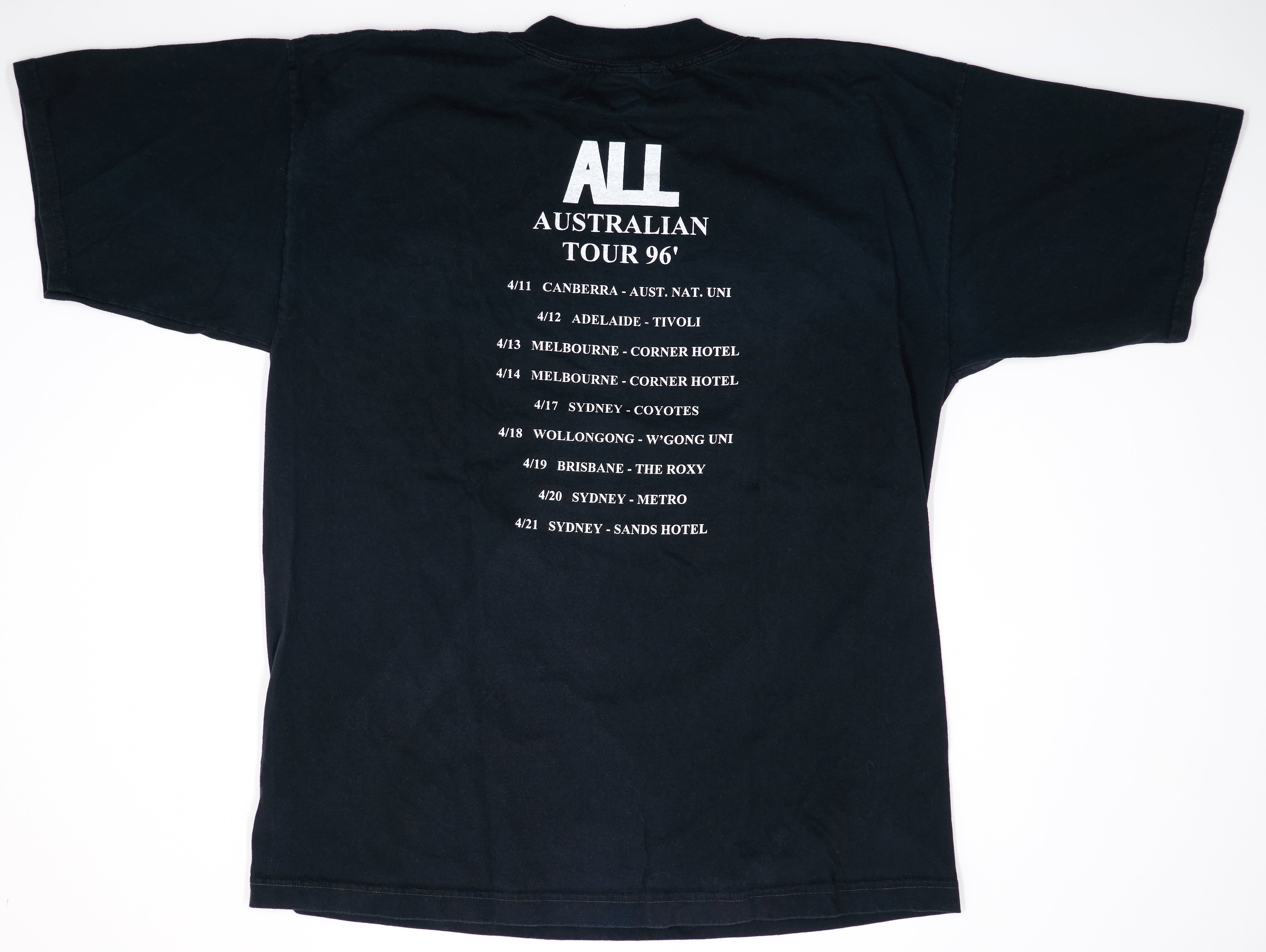 ALL - Pummel 1996 Australian Tour Shirt Size XL