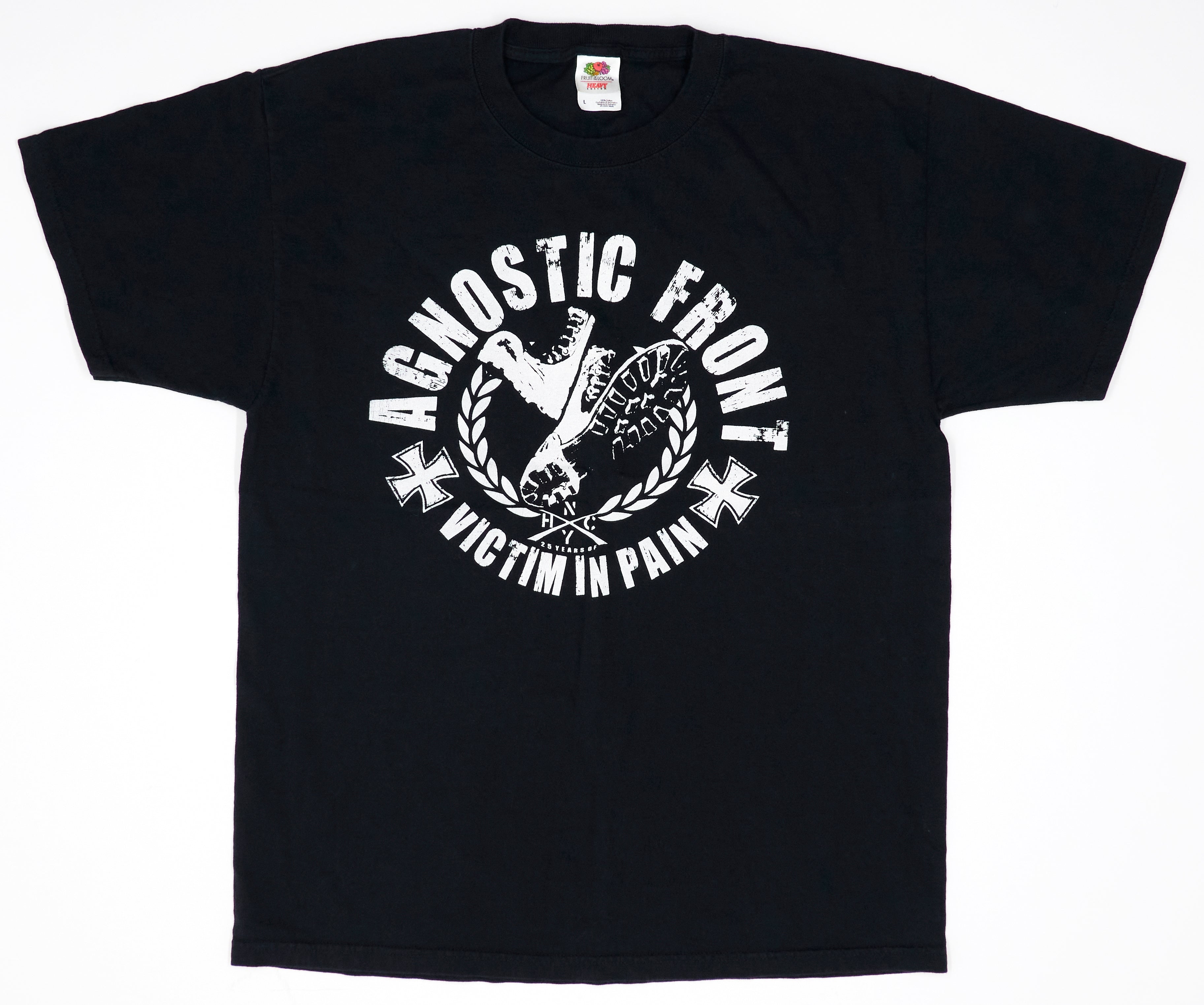 Agnostic Front - Victim In Pain 25th Anniversary 2010 Tour Shirt Size XL