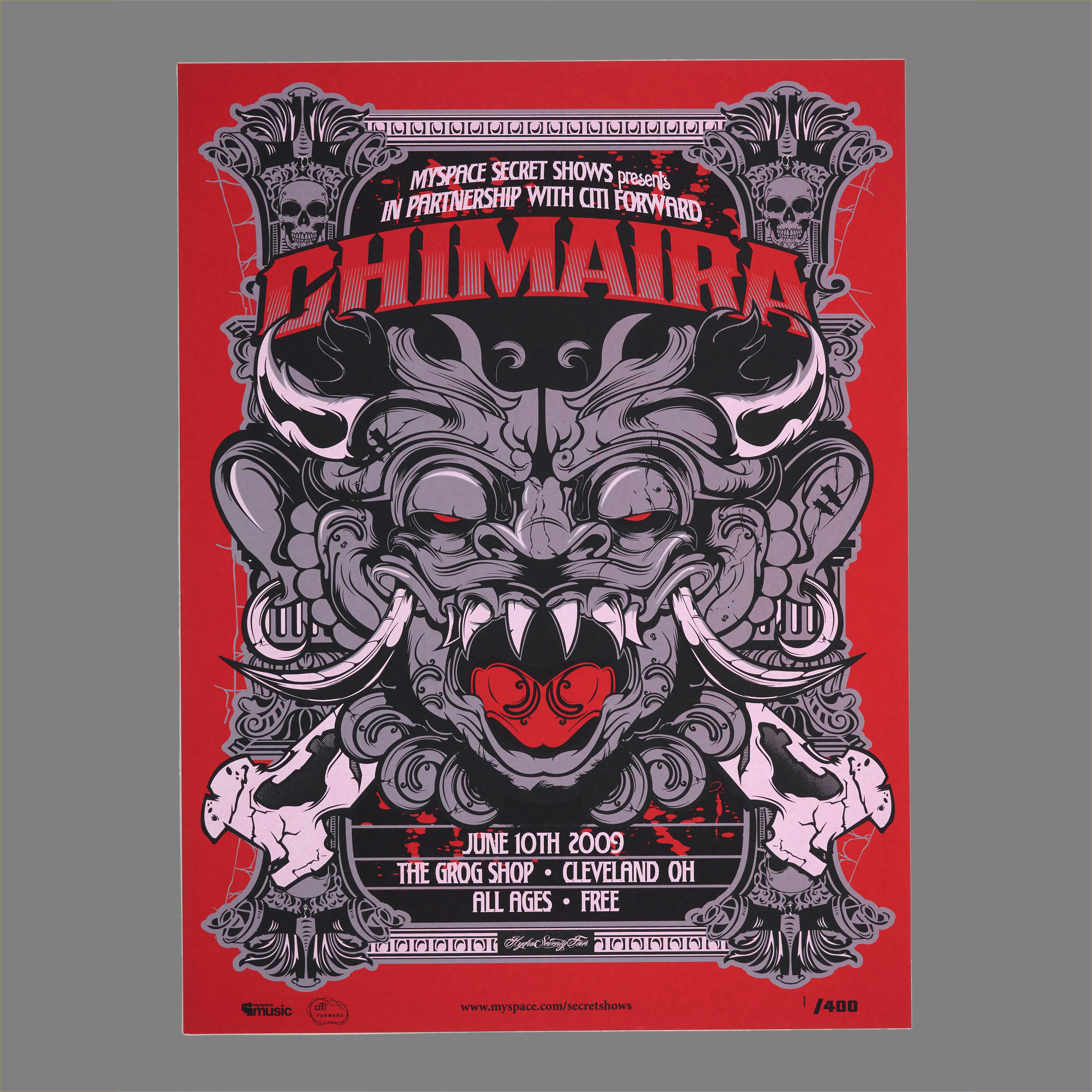 Chimaira - 2009 MySpace Secret Show 18X24 Inch Silkscreened Poster Number 1 Of 400