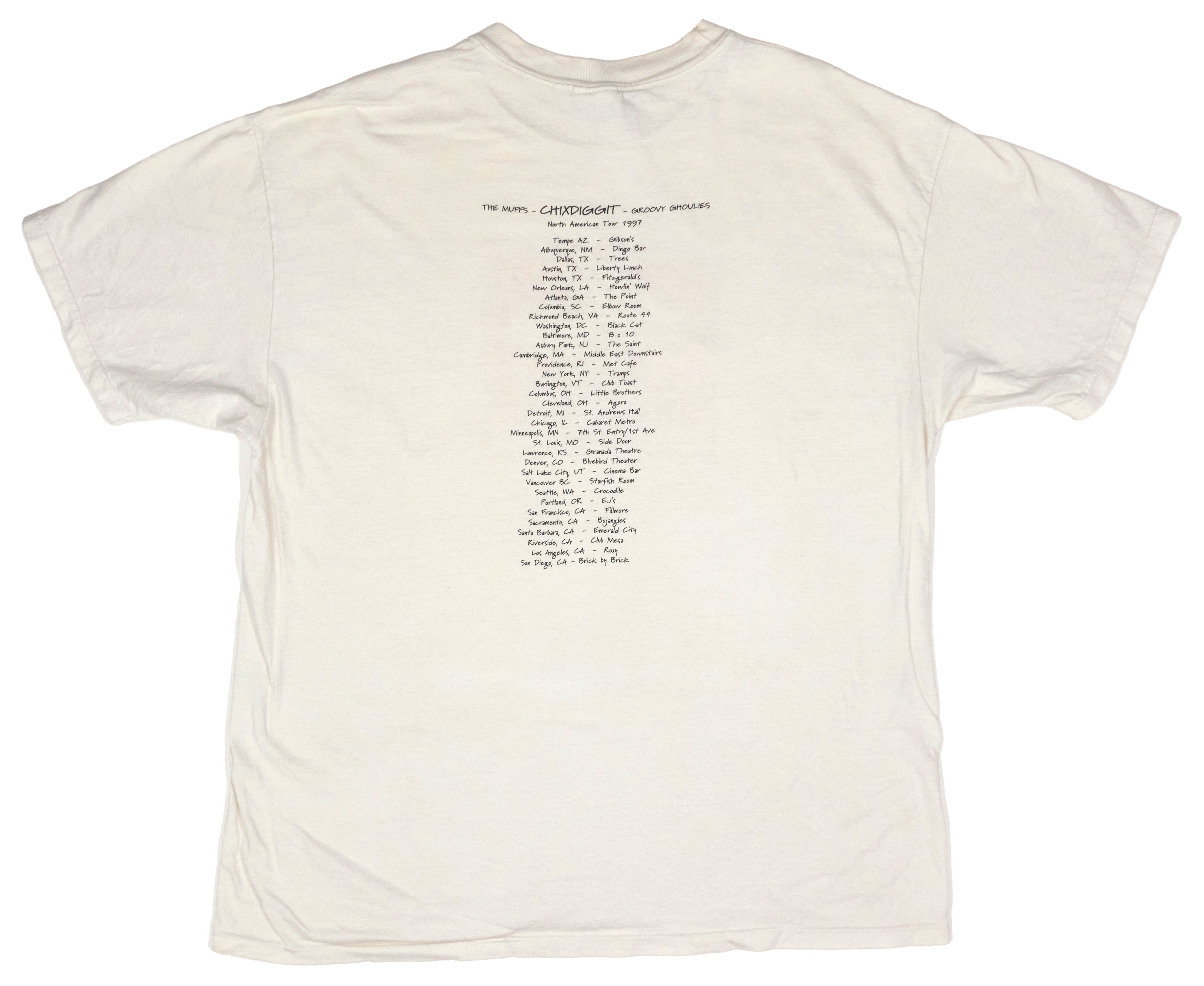 Chixdiggit! / Groovie Ghoulies / the Muffs - North American 1997 Tour Shirt Size XL