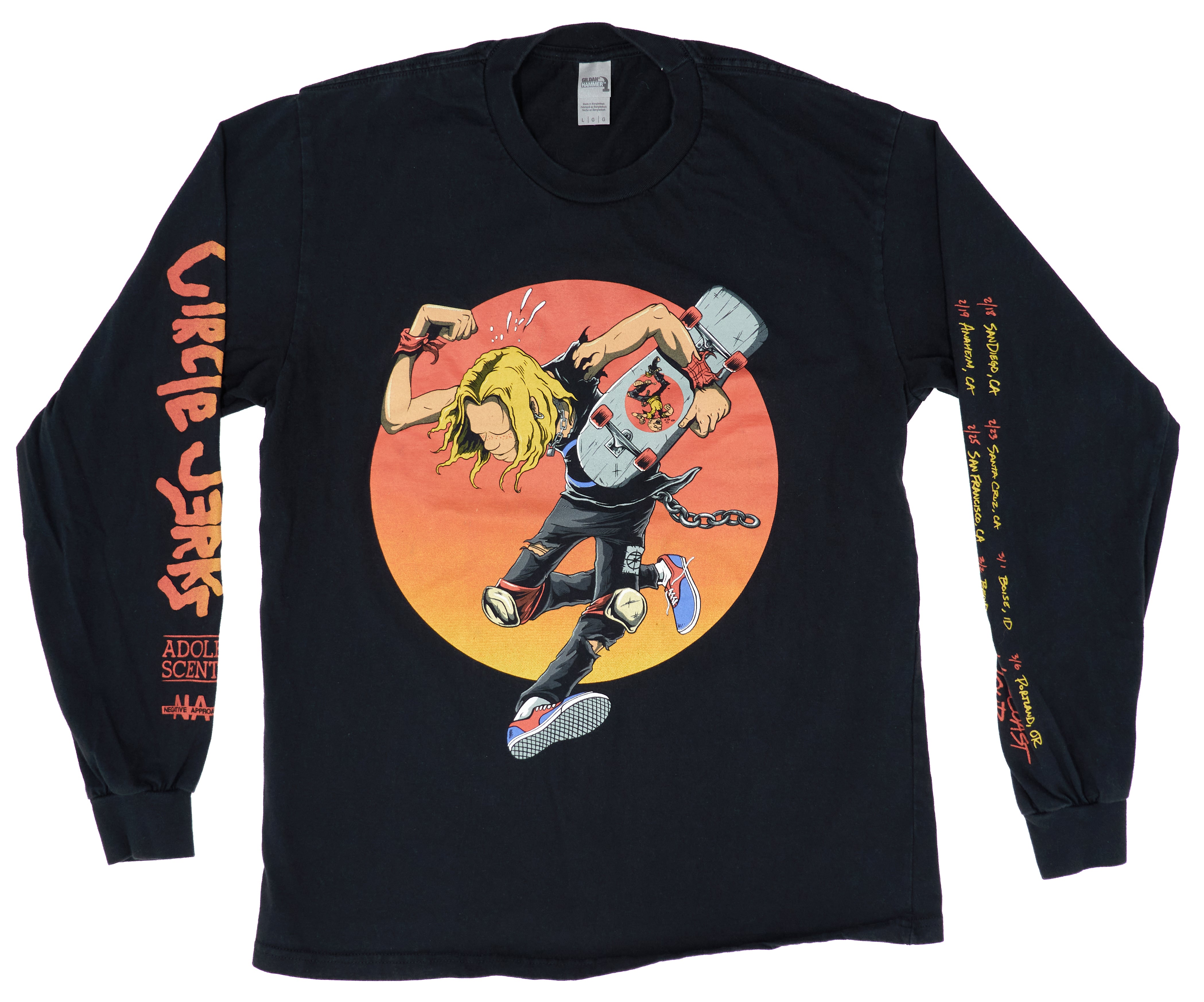 Circle Jerks - West Coast 2022 Long Sleeve Tour Shirt Size Large