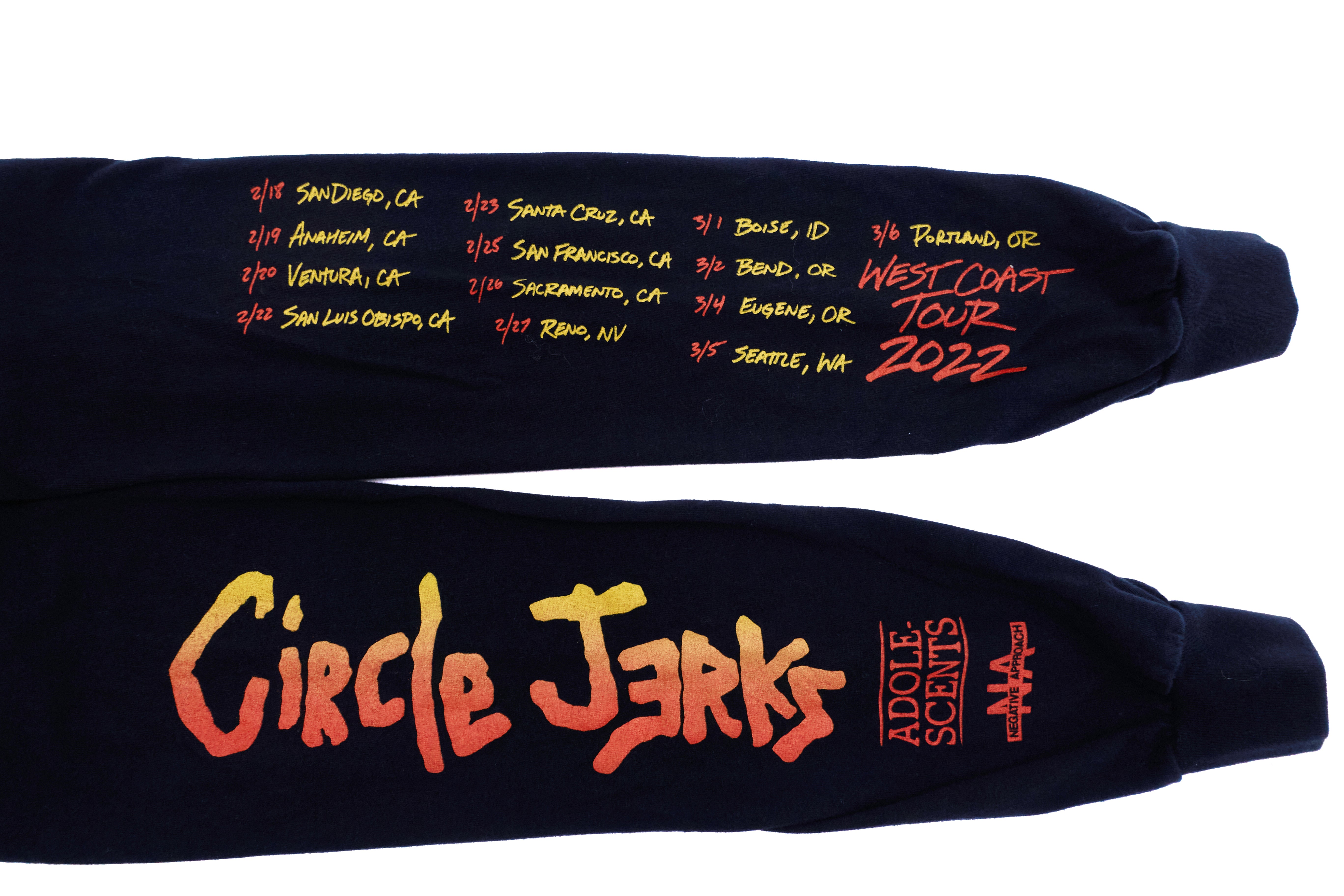 Circle Jerks - West Coast 2022 Long Sleeve Tour Shirt Size Large