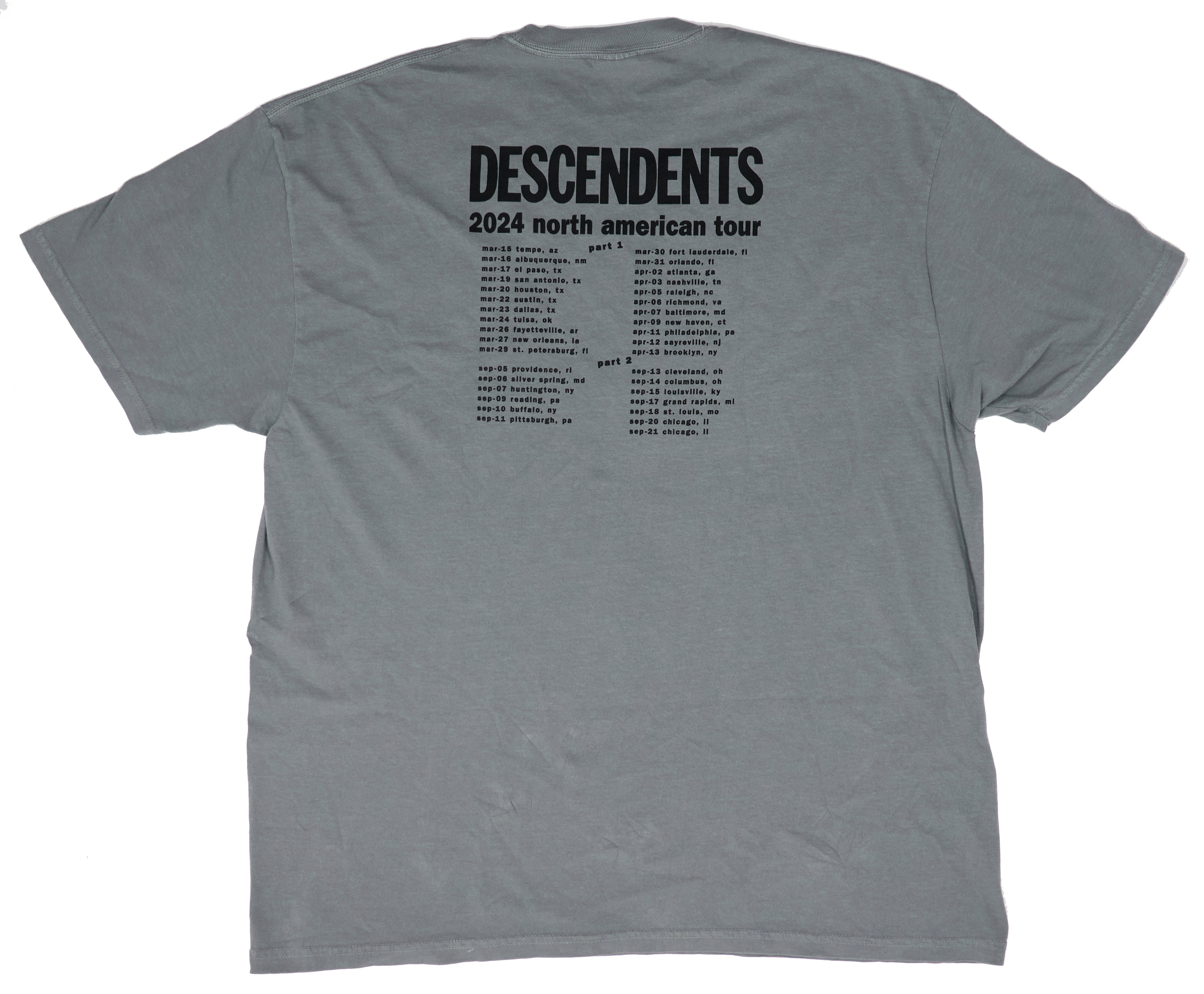 Circle Jerks / Descendents - Keith Didn't Go To College 2024 North American Tour Shirt Size XXL