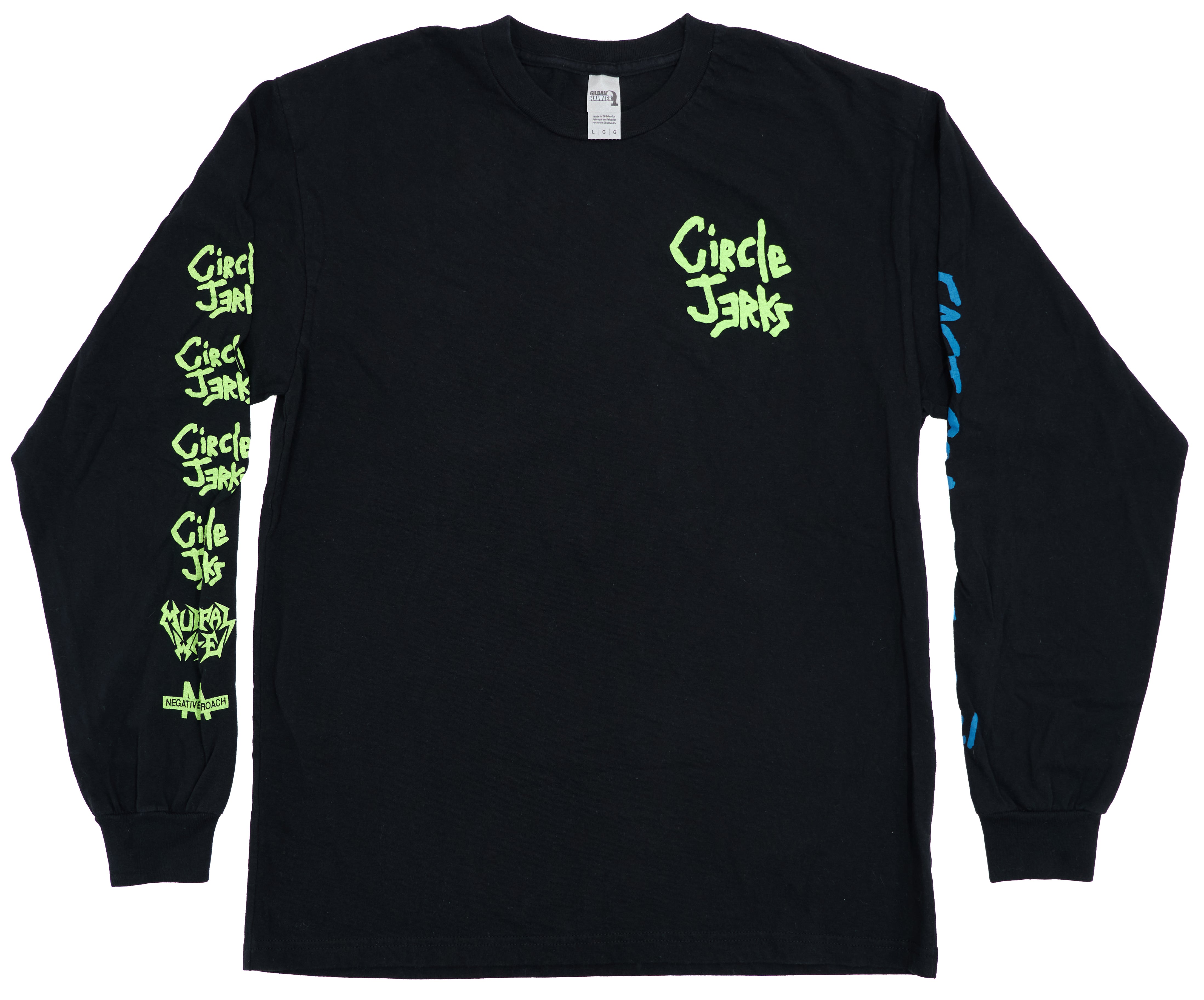 Circle Jerks • Municipal Waste • Negative Approach - East Coast 2021 Long Sleeve Tour Shirt Size Large