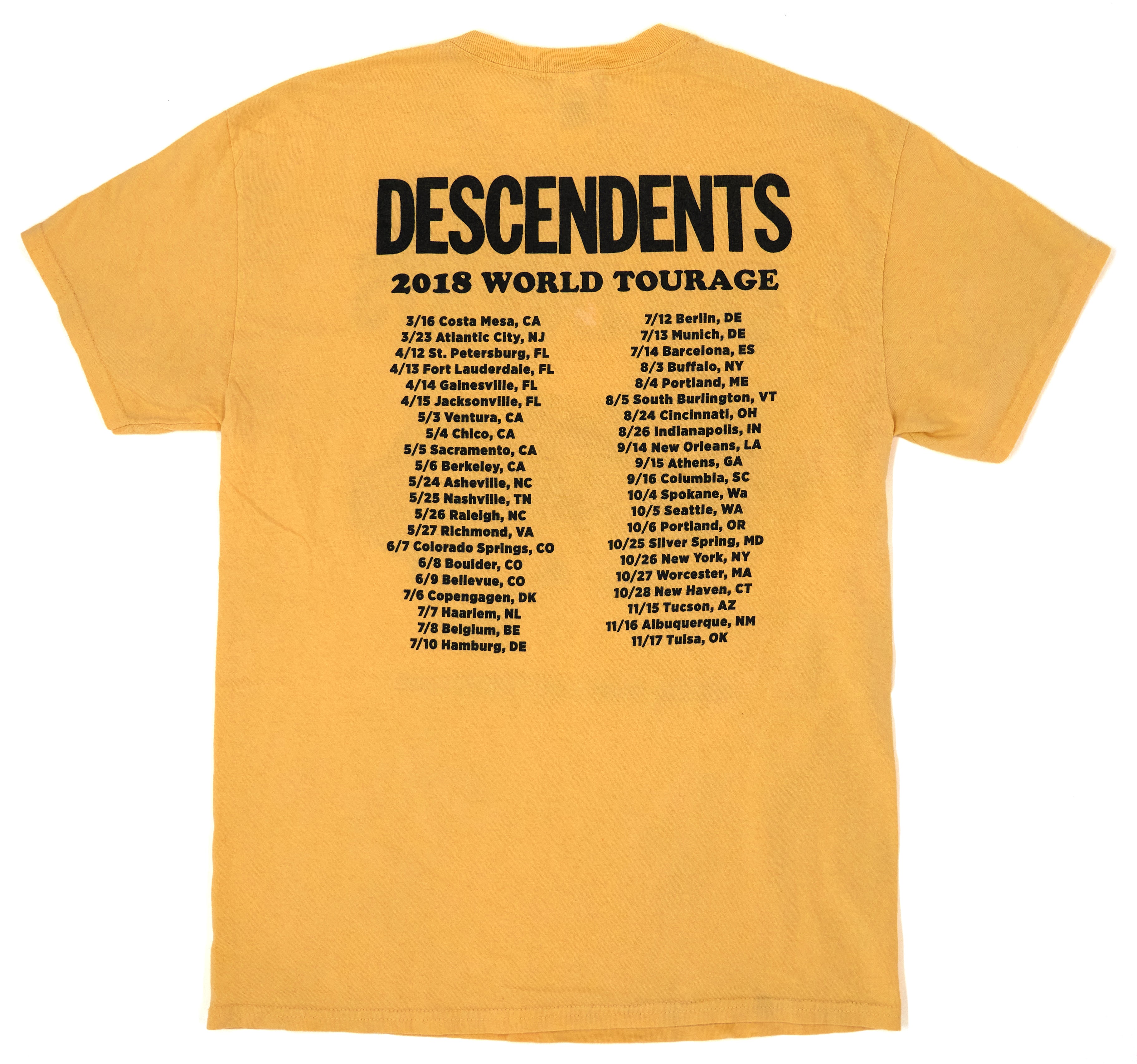 Descendents - World Tourage 2018 Tour Shirt Size Medium