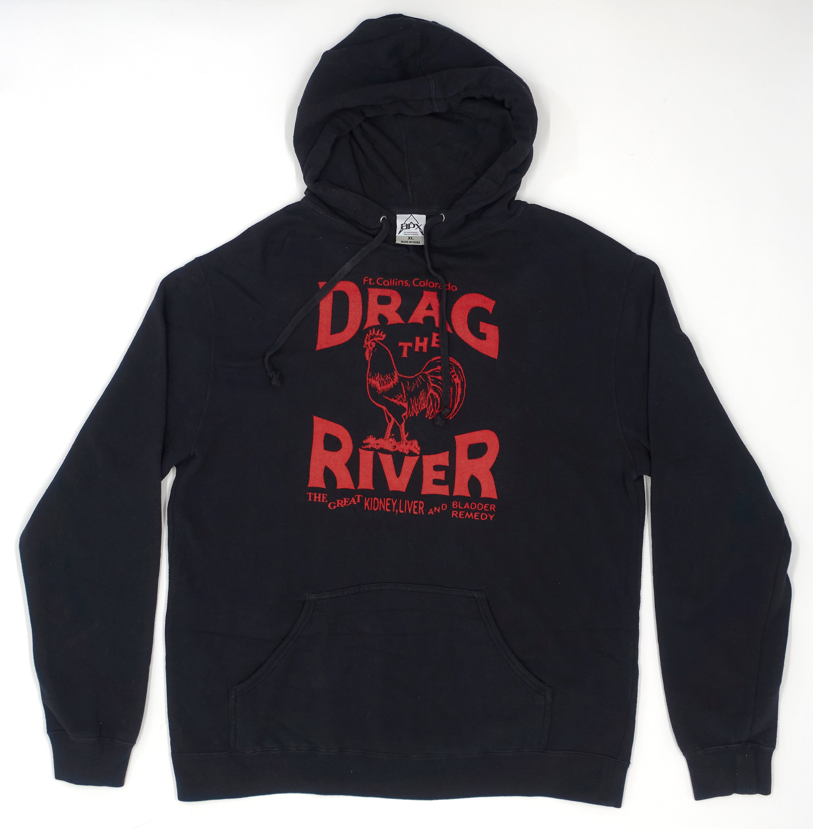 Drag The River - the Great Kidney, Liver, And Bladder Remedy Hooded Tour Sweat Shirt Size XL