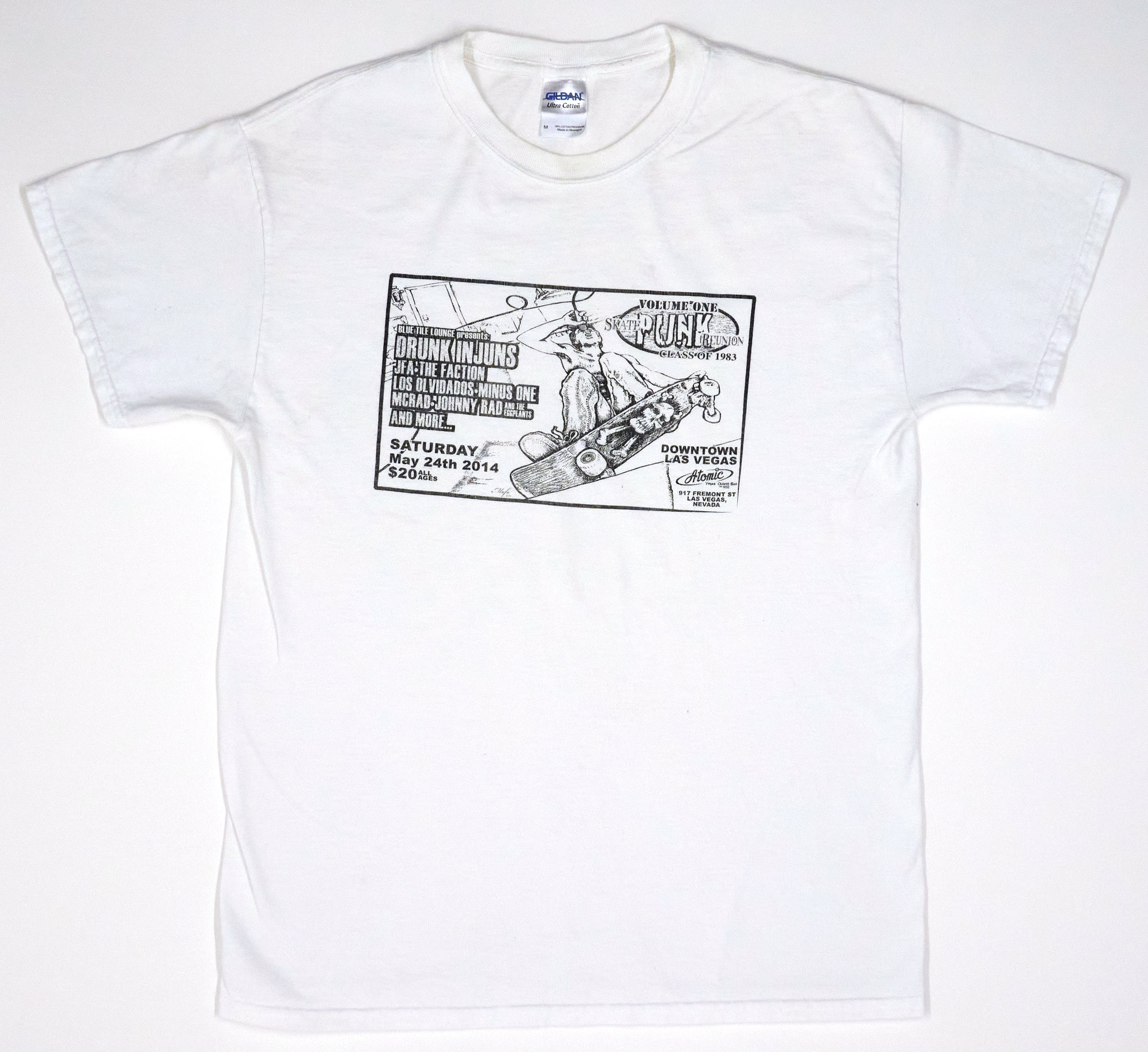 Drunk Injuns / Faction / JFA / McRad - Blue Tile Lounge Skaterock 2014 Reunion Tour Shirt Size Medium