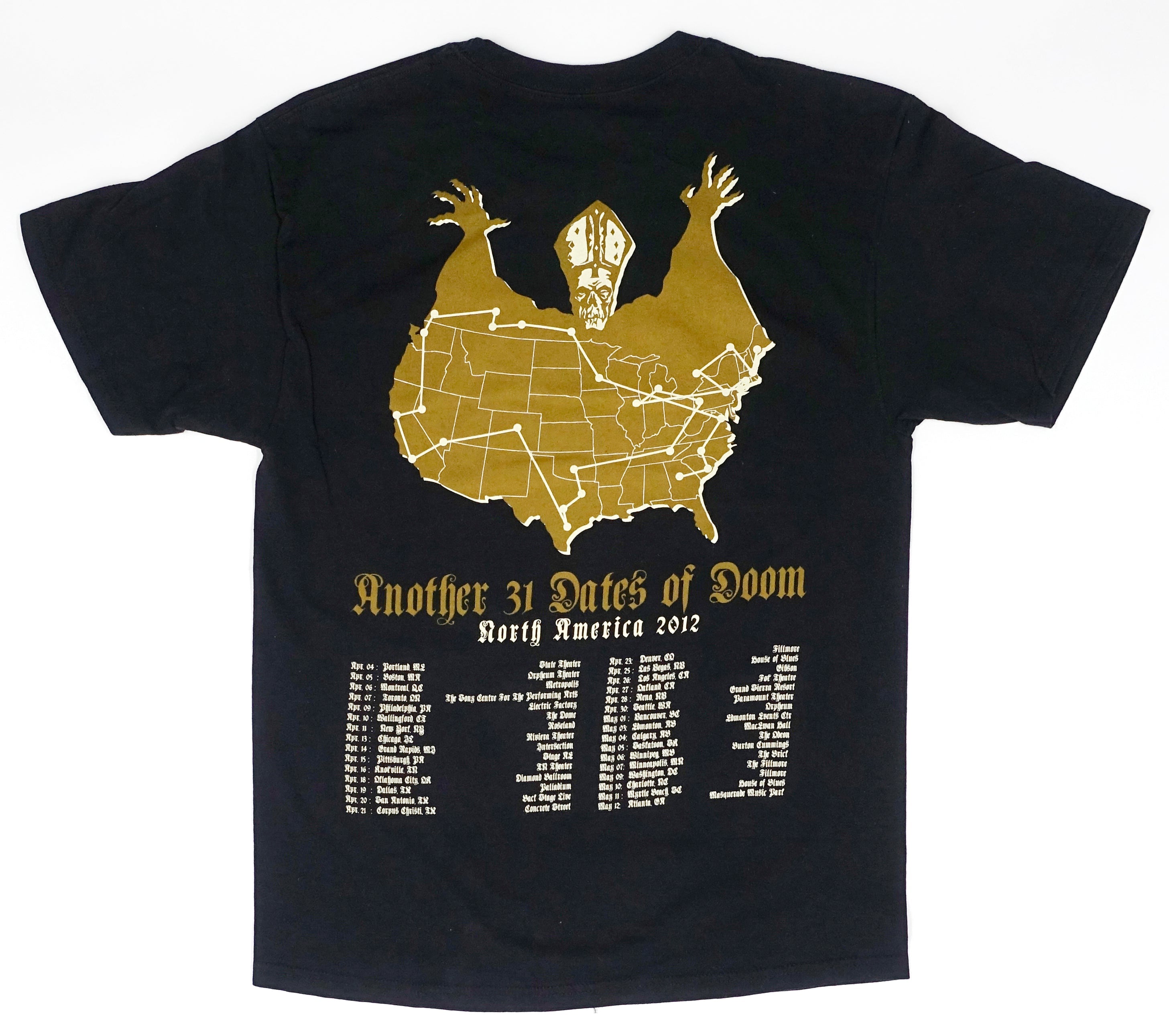 Ghost – Another 31 Dates of Doom North American 2012 Tour Shirt Size Large