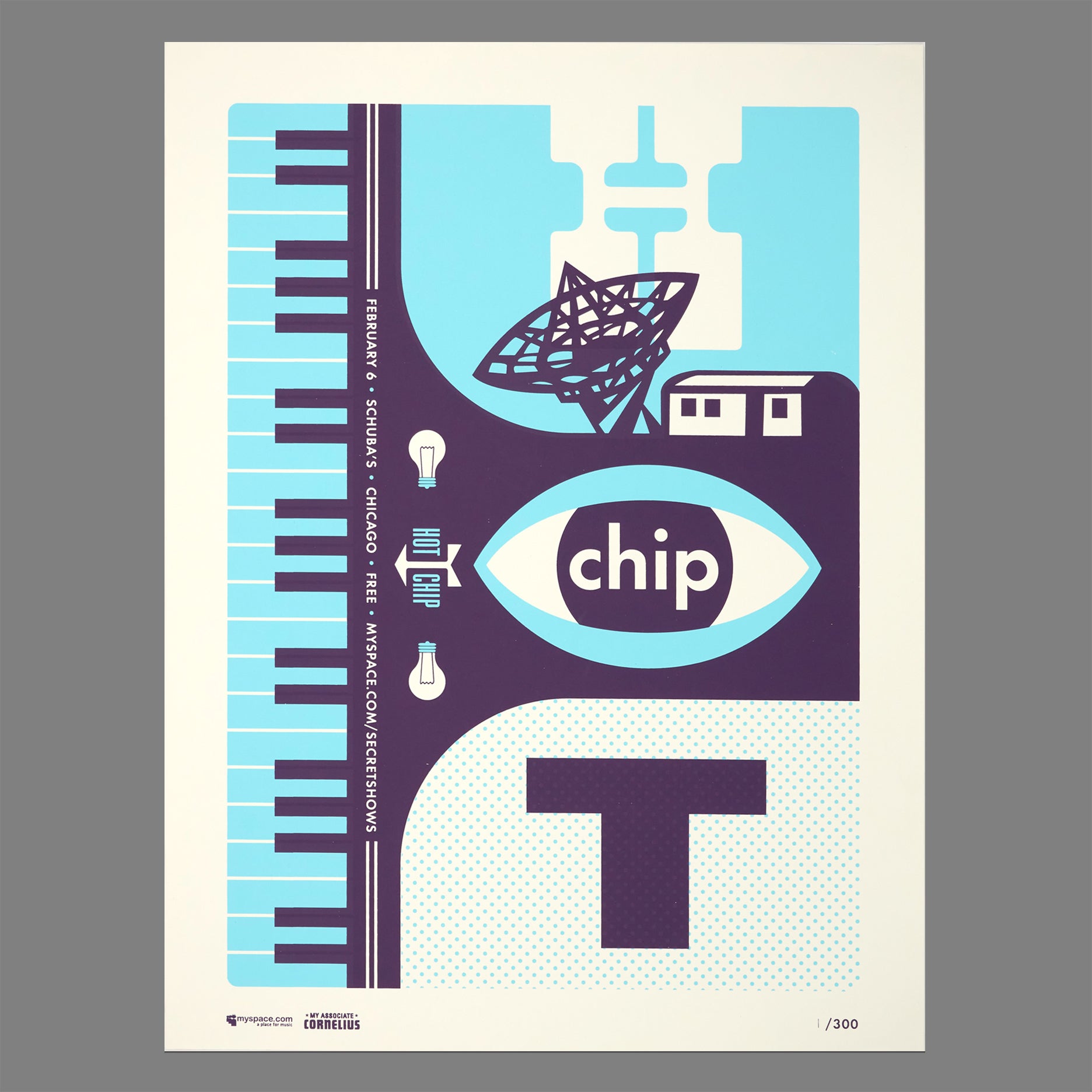 Hot Chip - 2008 MySpace Secret Show 18X24 Inch Silkscreened Poster Number 1 Of 300