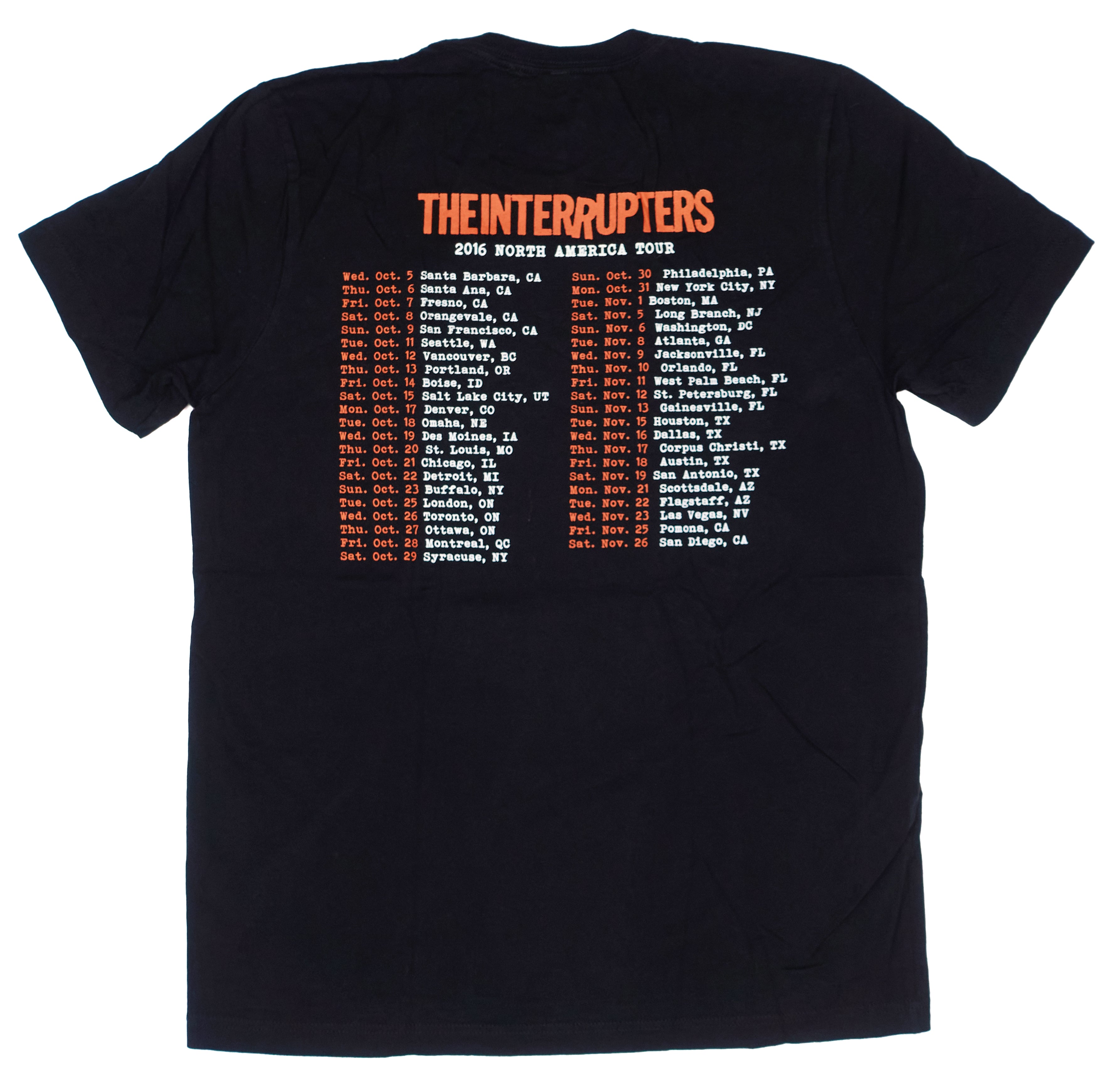 Interrupters - 2/C Say It Out Loud by Chris Shary 2016 North American Tour Shirt Size Large