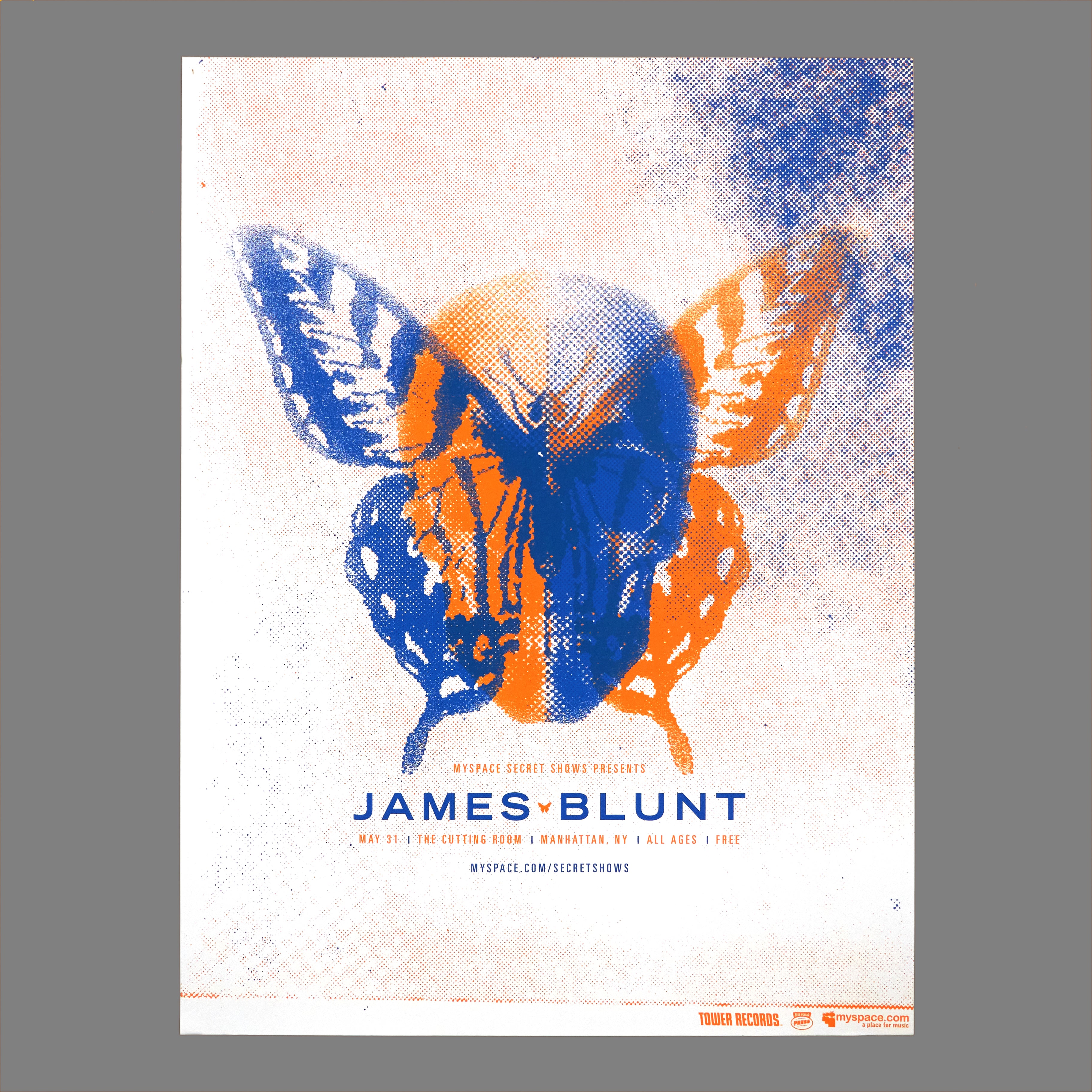 James Blunt - 2006 MySpace Secret Show 18X24 Inch Silkscreened Poster Number 1 Of 300