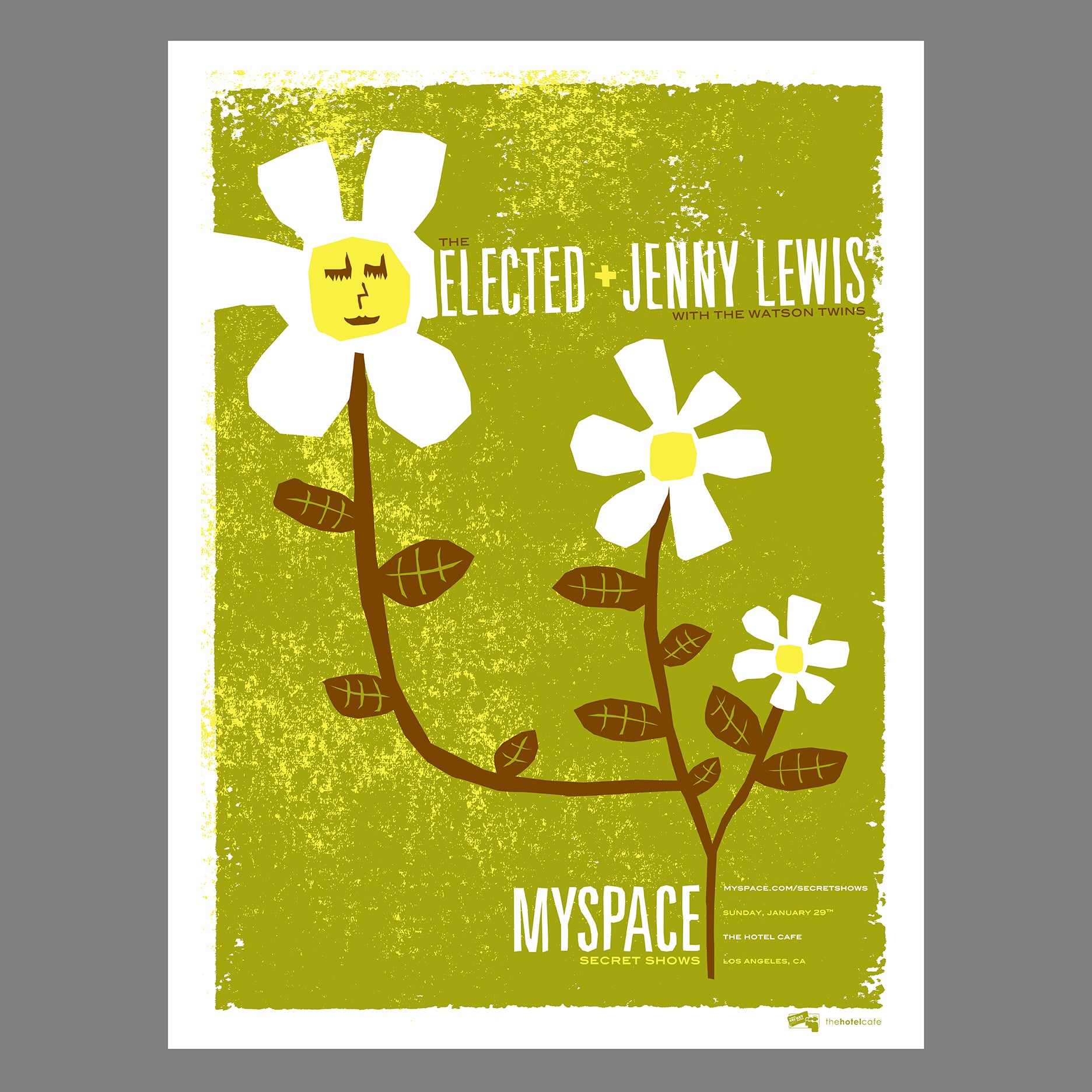 Jenny Lewis & the Watson Twins / The Elected - 2006 MySpace Secret Show 18X24 Inch Silkscreened Poster Number 2 Of 290
