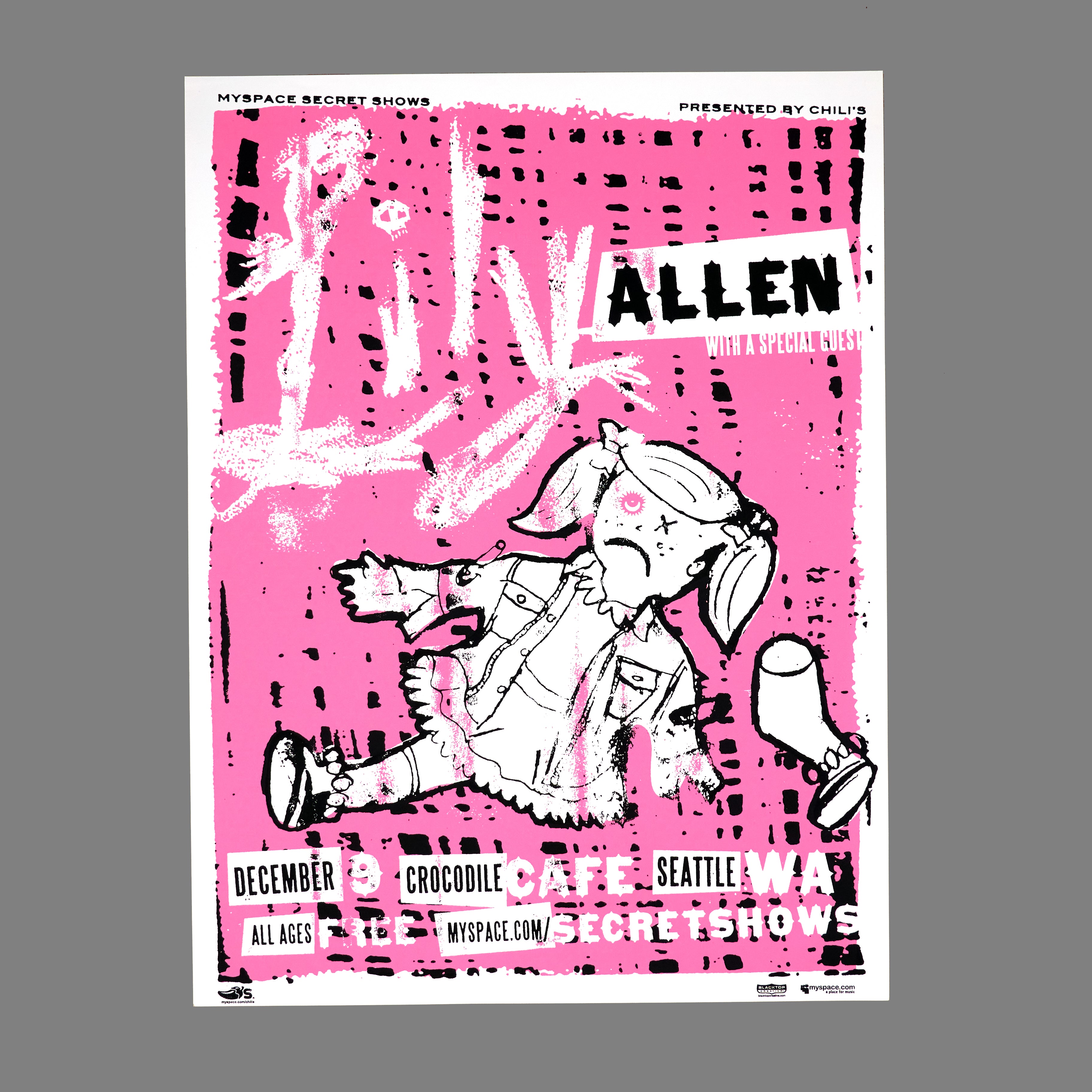 Lily Allen - 2006 MySpace Secret Show 18X24 Inch Silkscreened Poster Number 1 Of 450