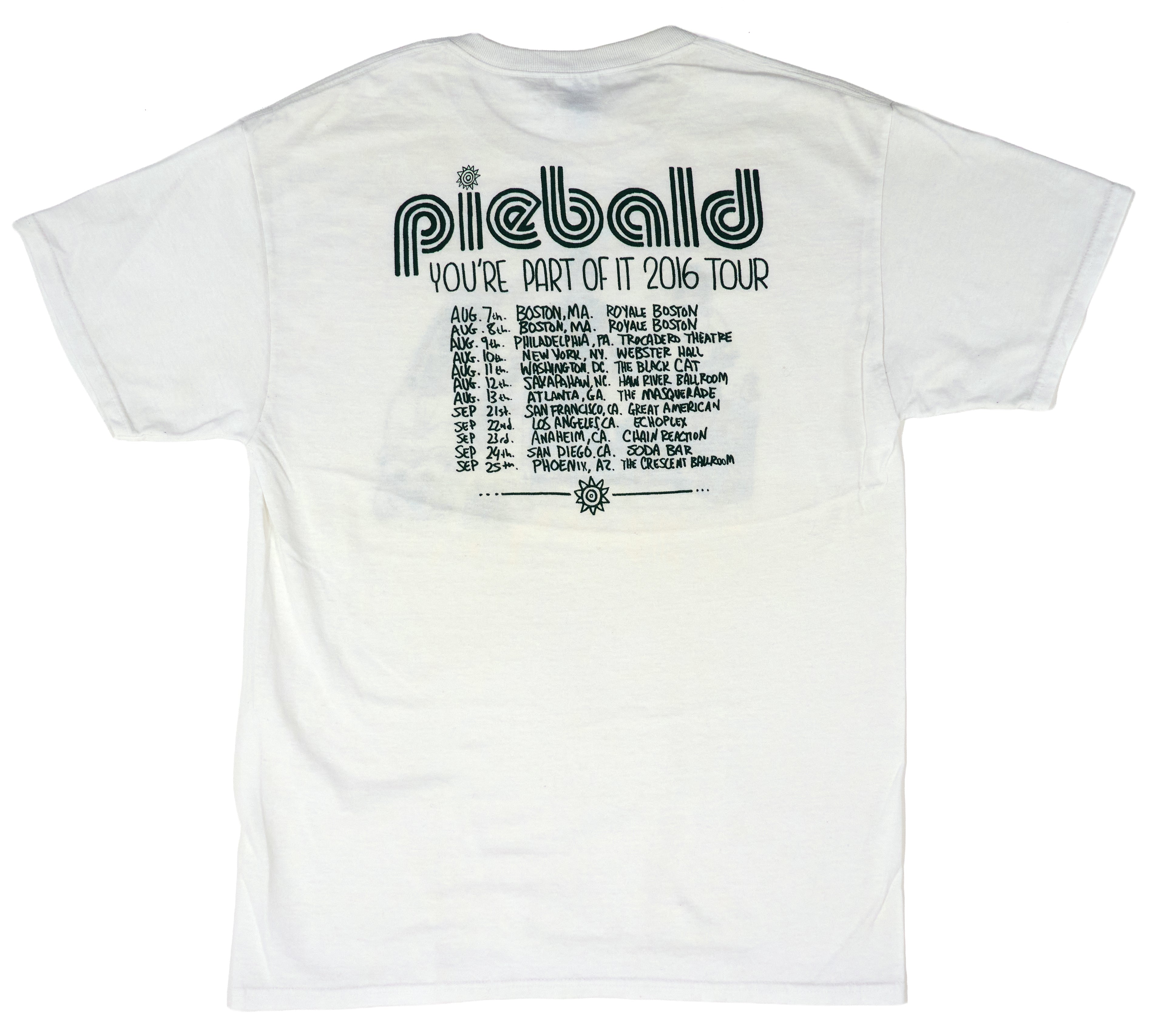 Piebald - You're Part Of It 2016 Tour Shirt Size Medium