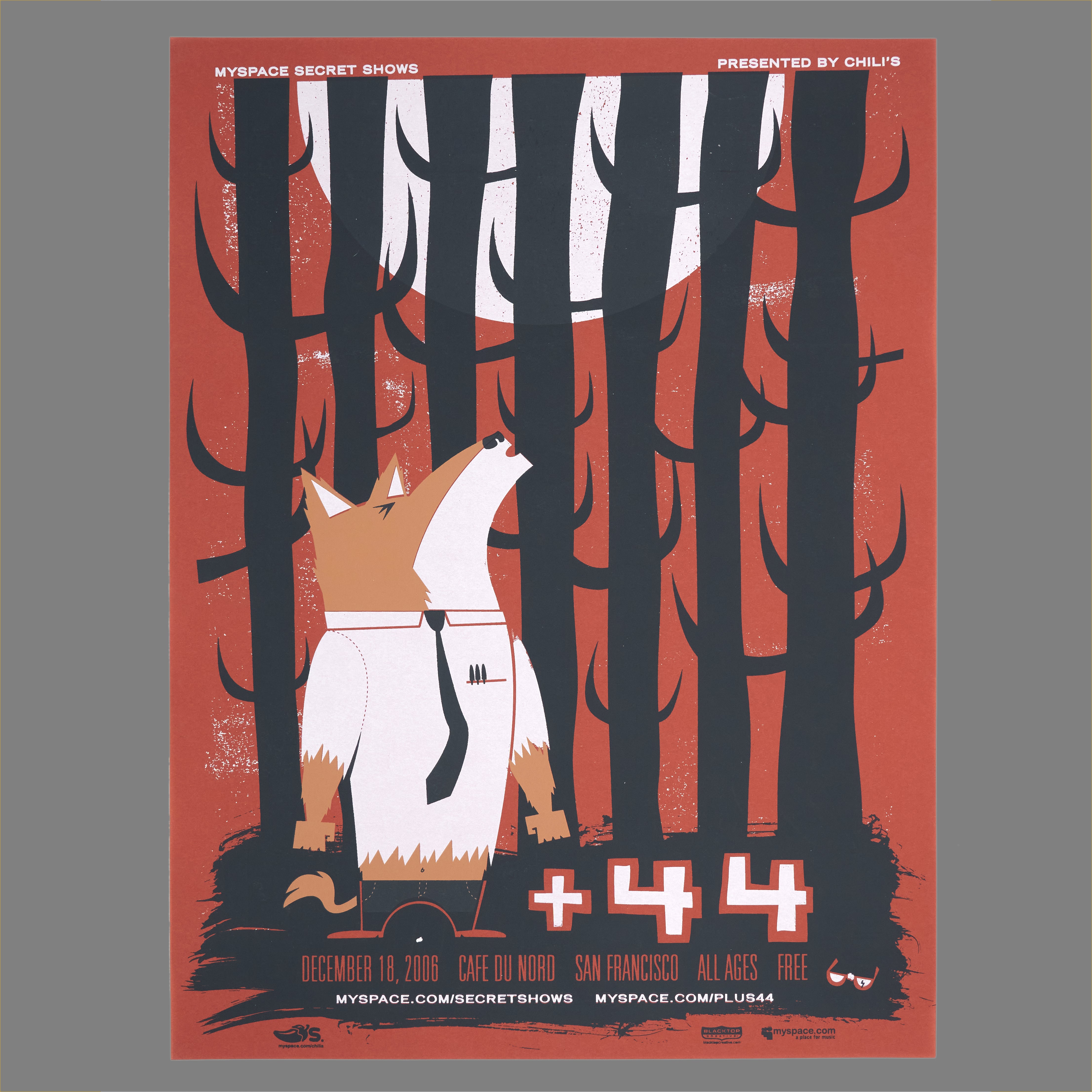 Plus 44 - 2006 MySpace Secret Show 18X24 Inch Silkscreened Poster V2 Number 1 Of 1