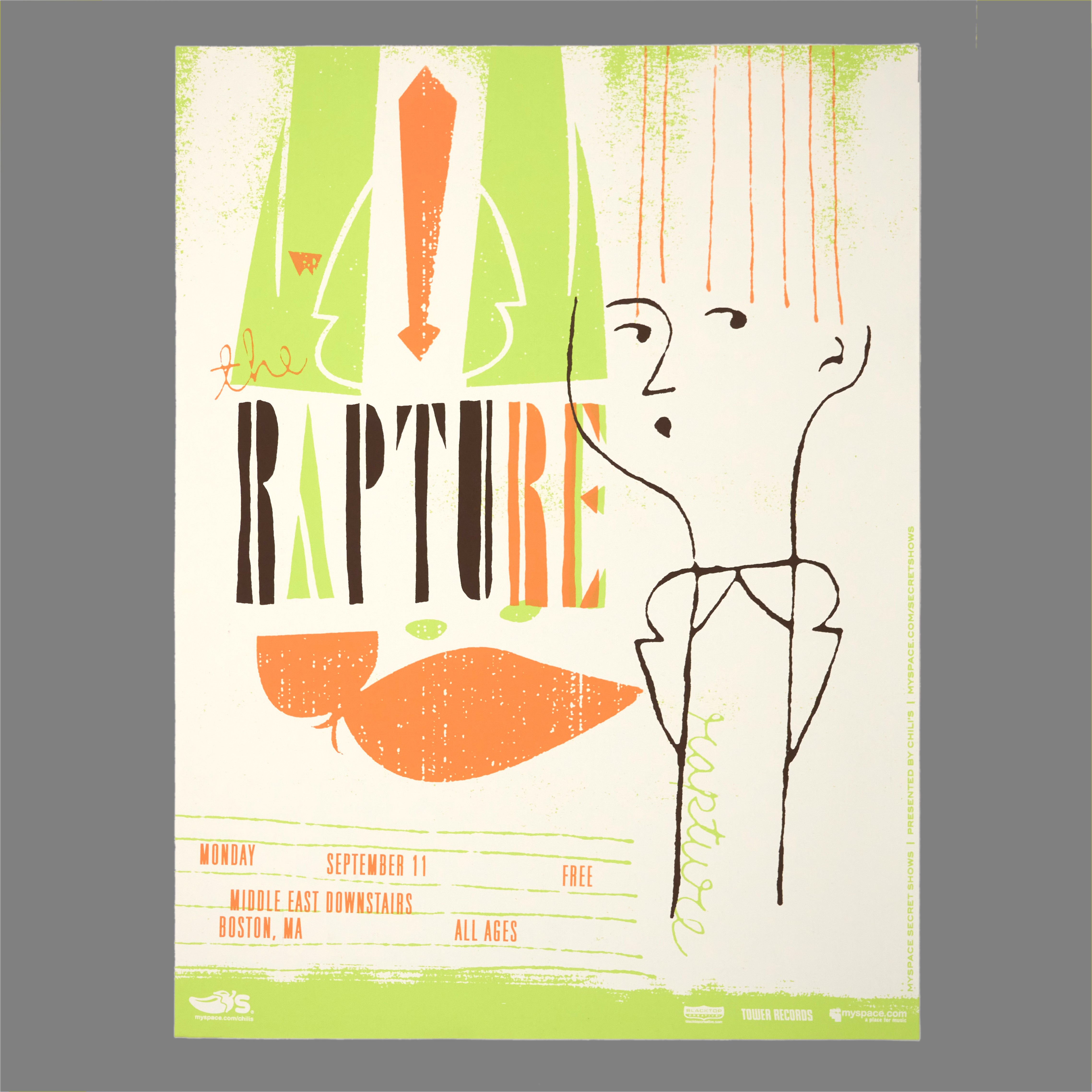 Rapture - 2006 MySpace Secret Show 18X24 Inch Silkscreened Poster Number 1 of 600
