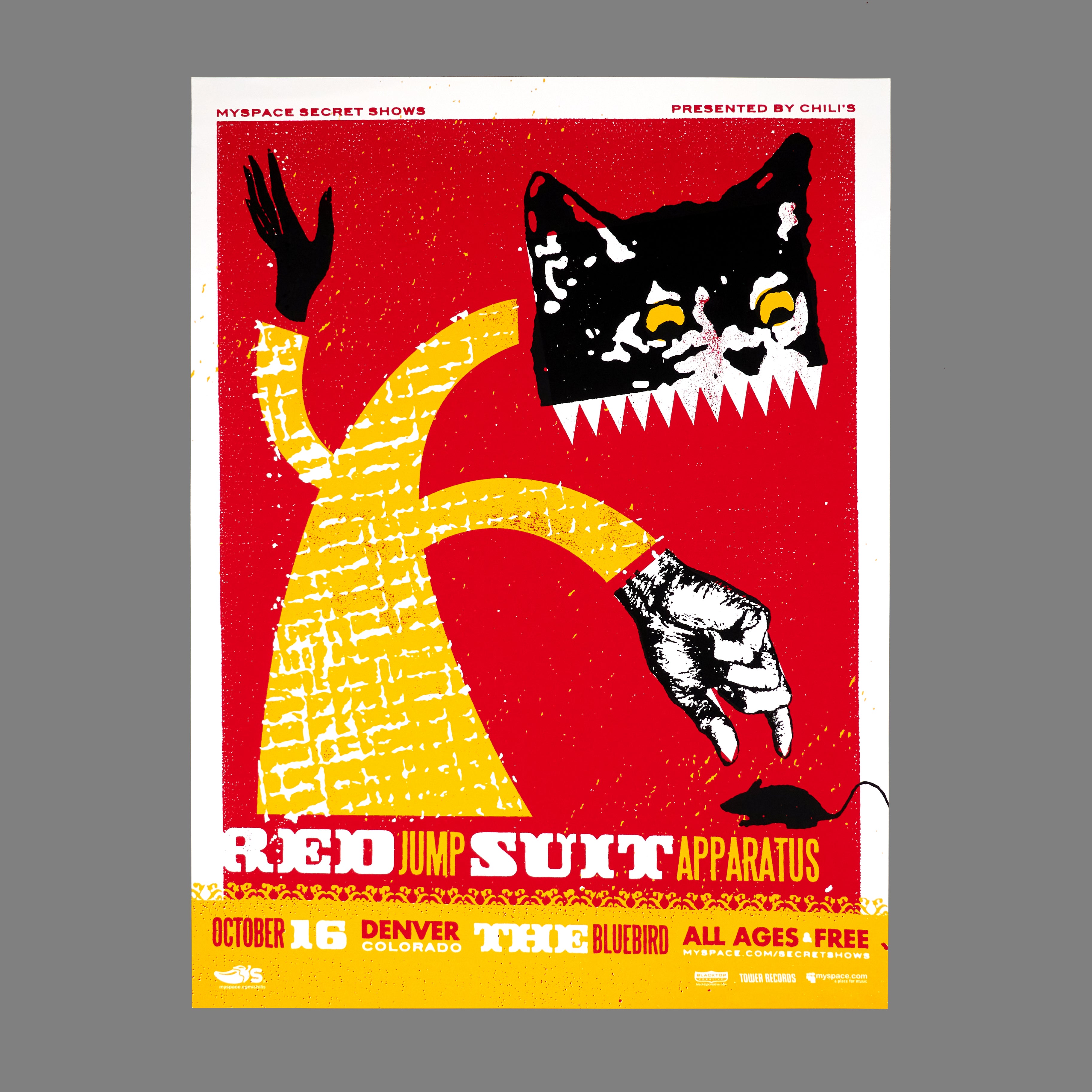 Red Jumpsuit Apparatus - 2006 MySpace Secret Show 18X24 Inch Silkscreened Poster Number 1 Of 450