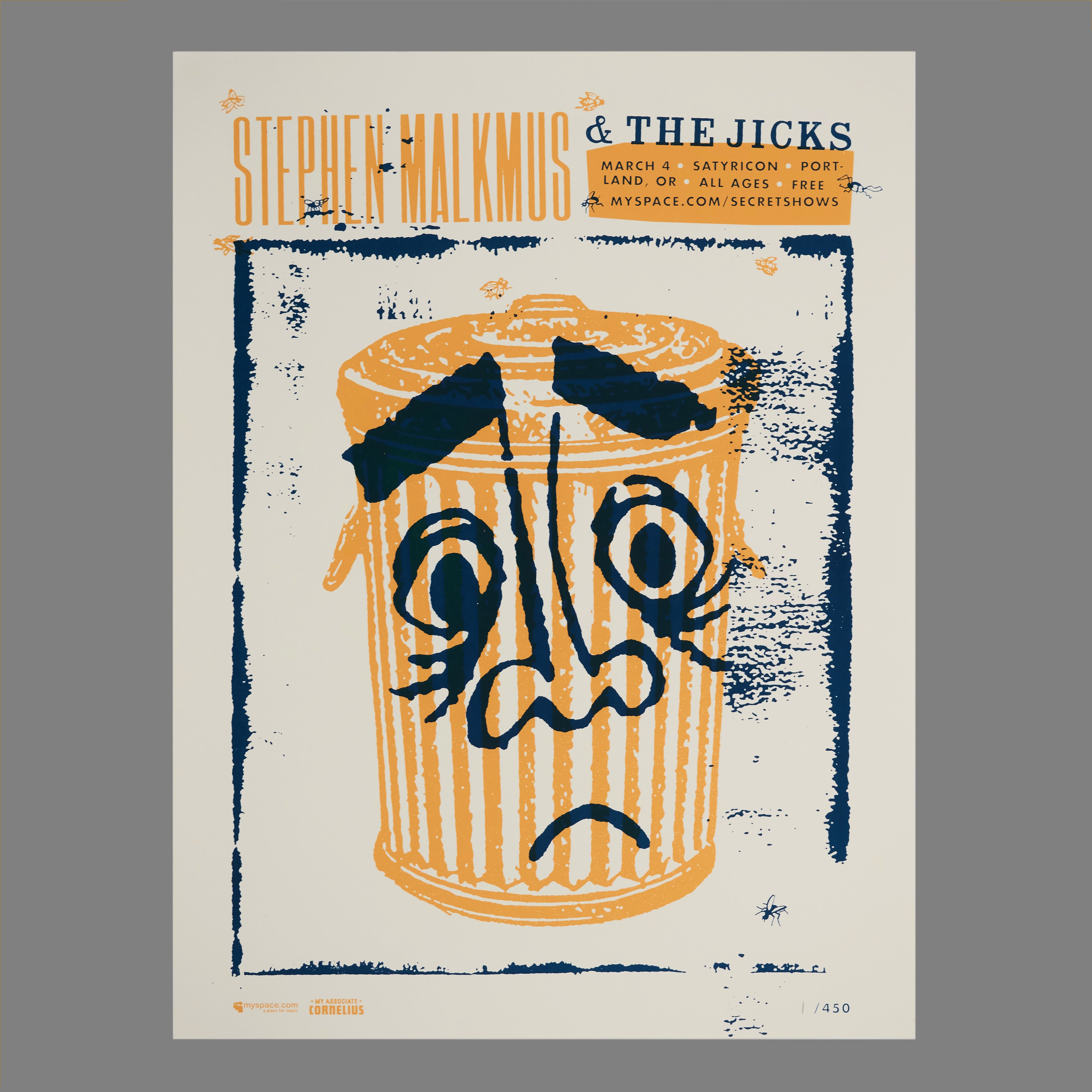 Stephen Malkmus & the Jicks - 2008 MySpace Secret Show 18X24 Inch Silkscreened Poster Number 1 Of 450