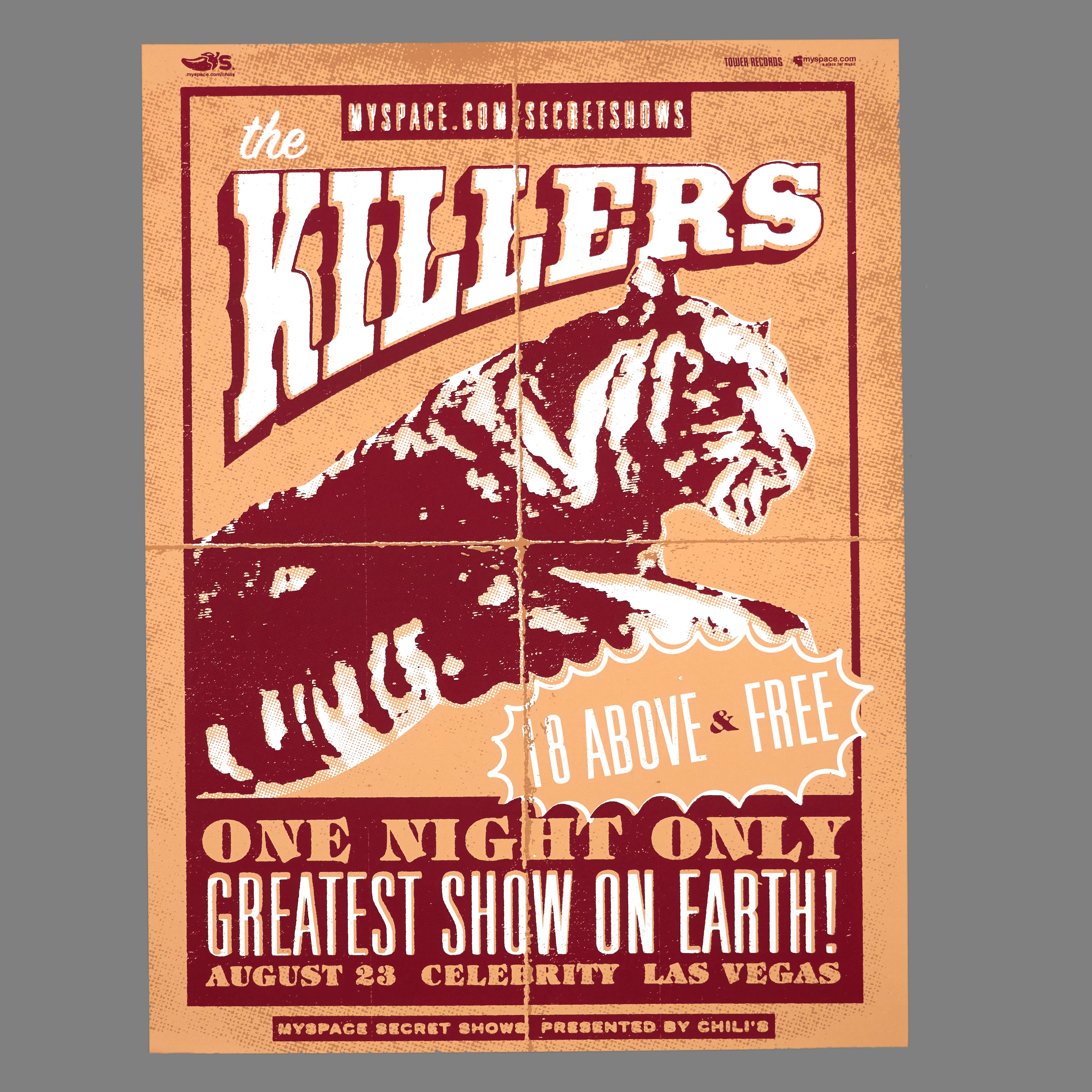 Killers - 2006 MySpace Secret Show 18X24 Inch Silkscreened Poster Number 1 Of 500