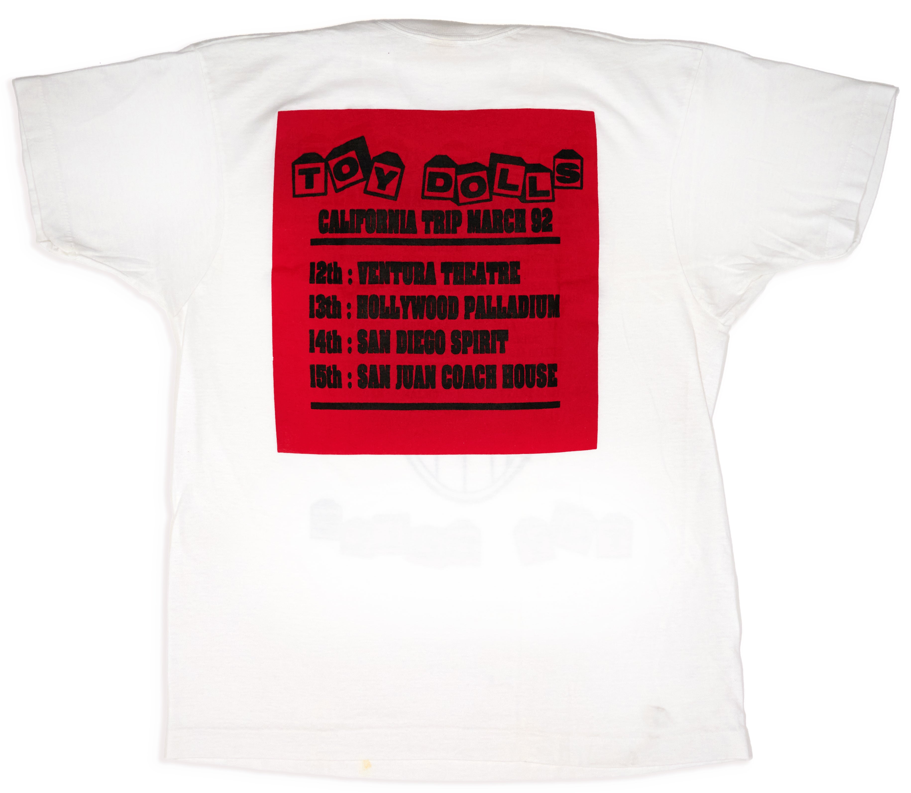Toy Dolls – California Trip March 1992 Tour Shirt Size XL