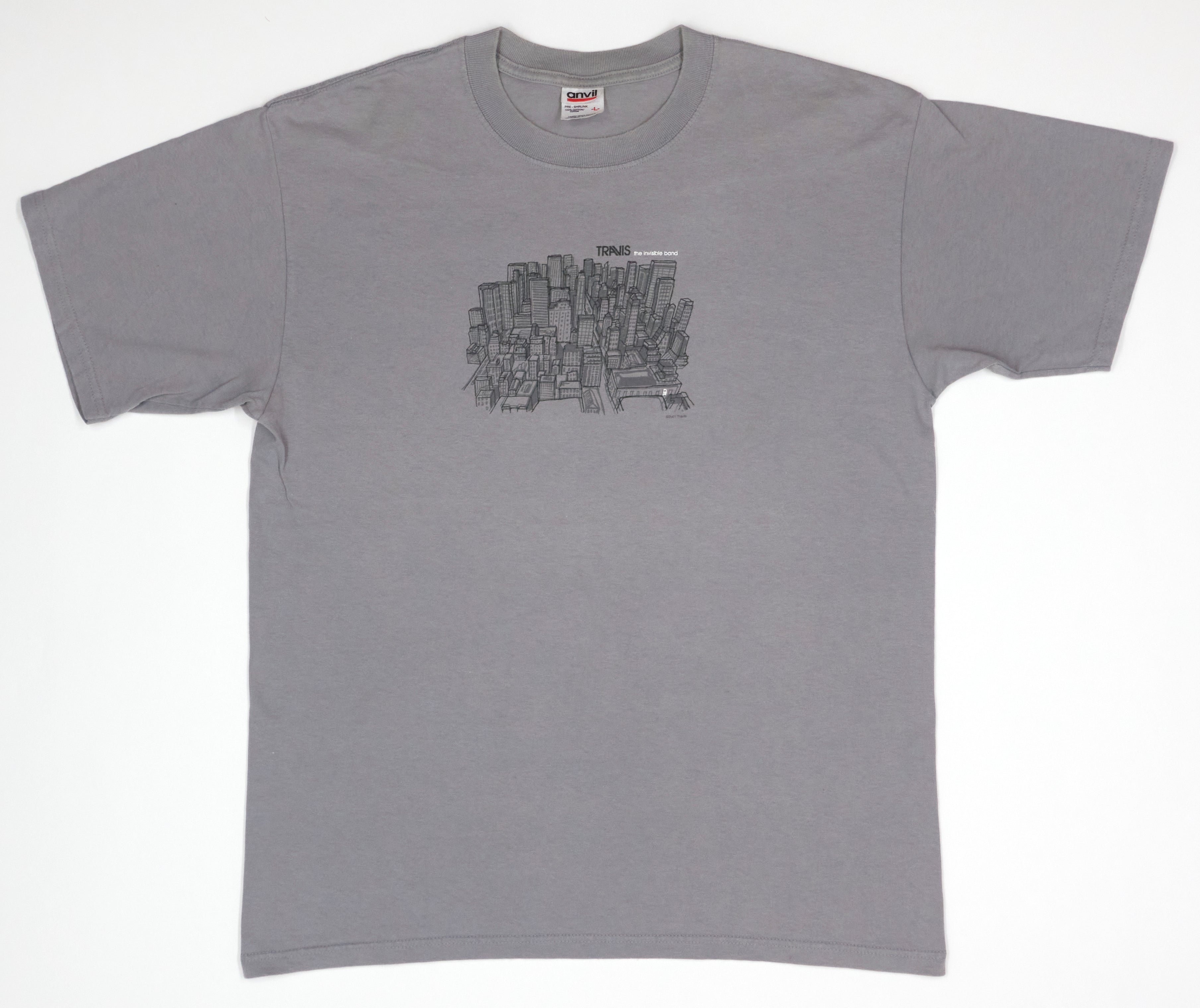 Travis – The Invisible Band City Drawing 2001 Tour Shirt Size Large