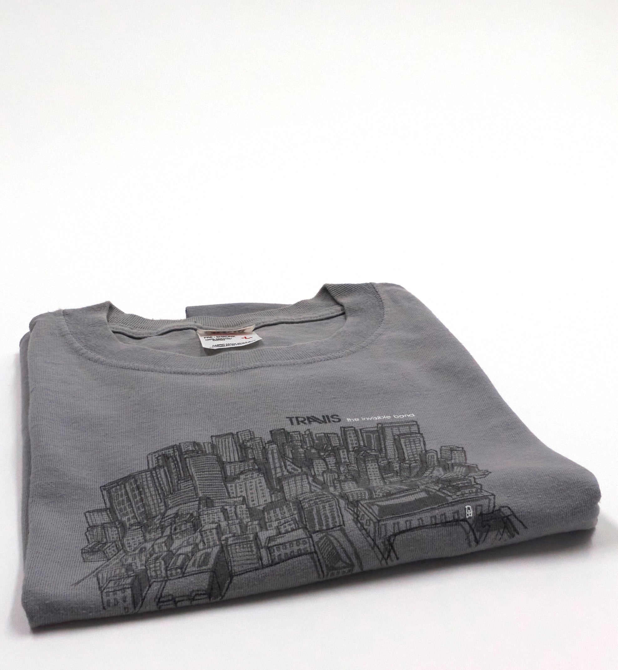 Travis – The Invisible Band City Drawing 2001 Tour Shirt Size Large