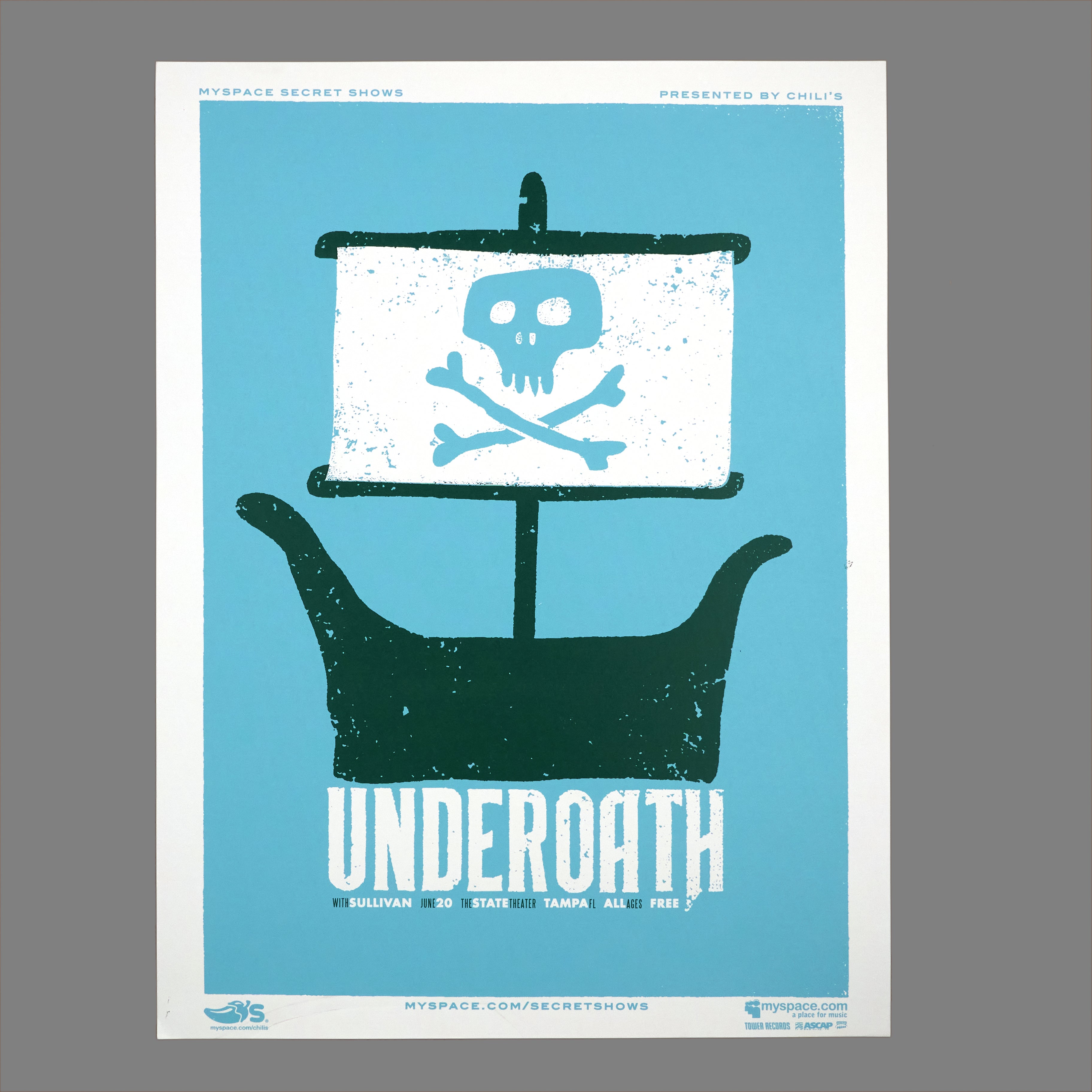 Underoath / Sullivan - 2006 MySpace Secret Show 18X24 Inch Silkscreened Poster Number 1 Of 625