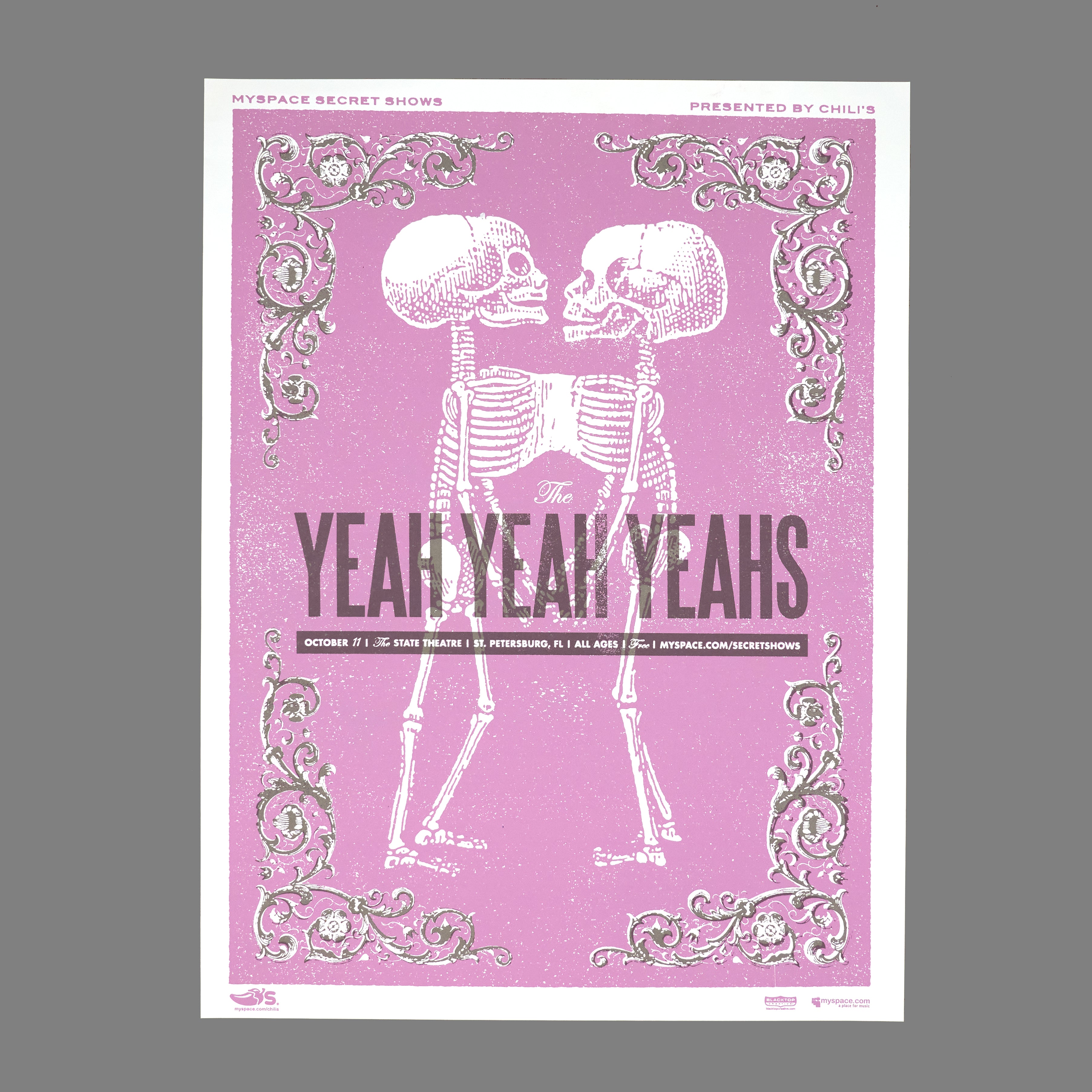 Yeah Yeah Yeah's - 2006 MySpace Secret Show 18X24 Inch Silkscreened Poster Number 1 Of 450