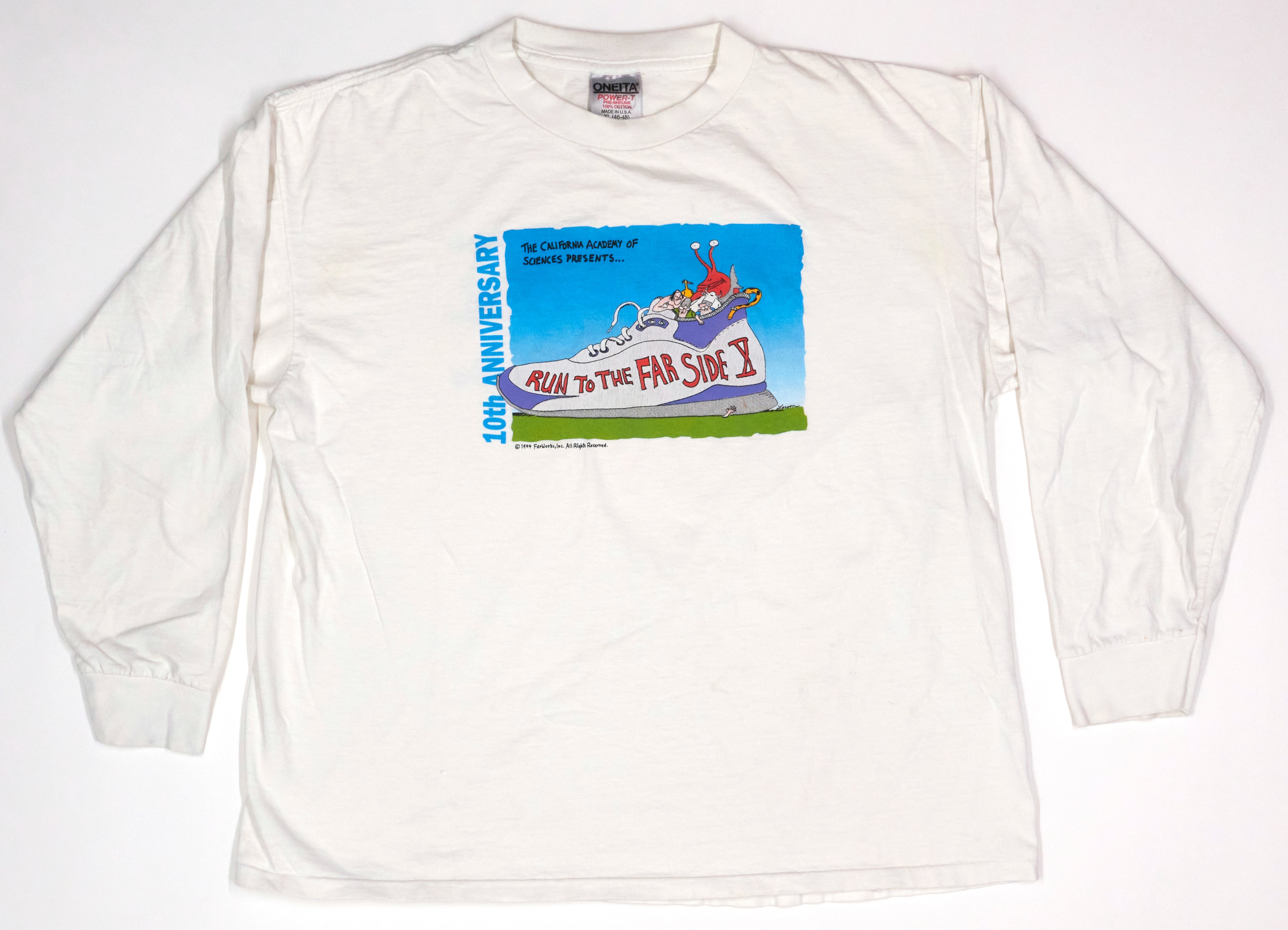 the Far Side – Run To The Far Side 10th Anniversary X 1994 Long Sleeve Shirt Size XL
