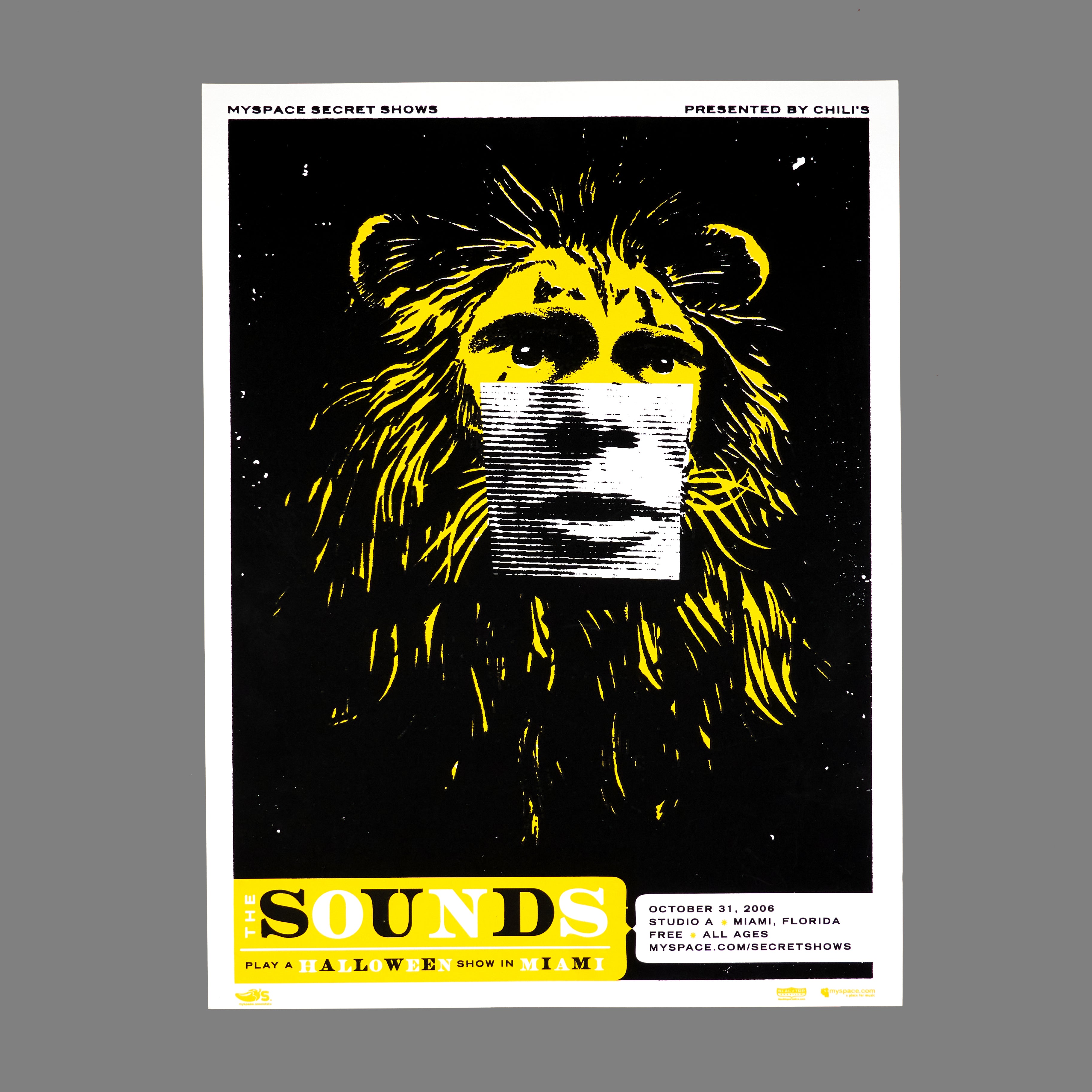 Sounds - 2006 MySpace Secret Show 18X24 Inch Silkscreened Poster Number 1 Of 400