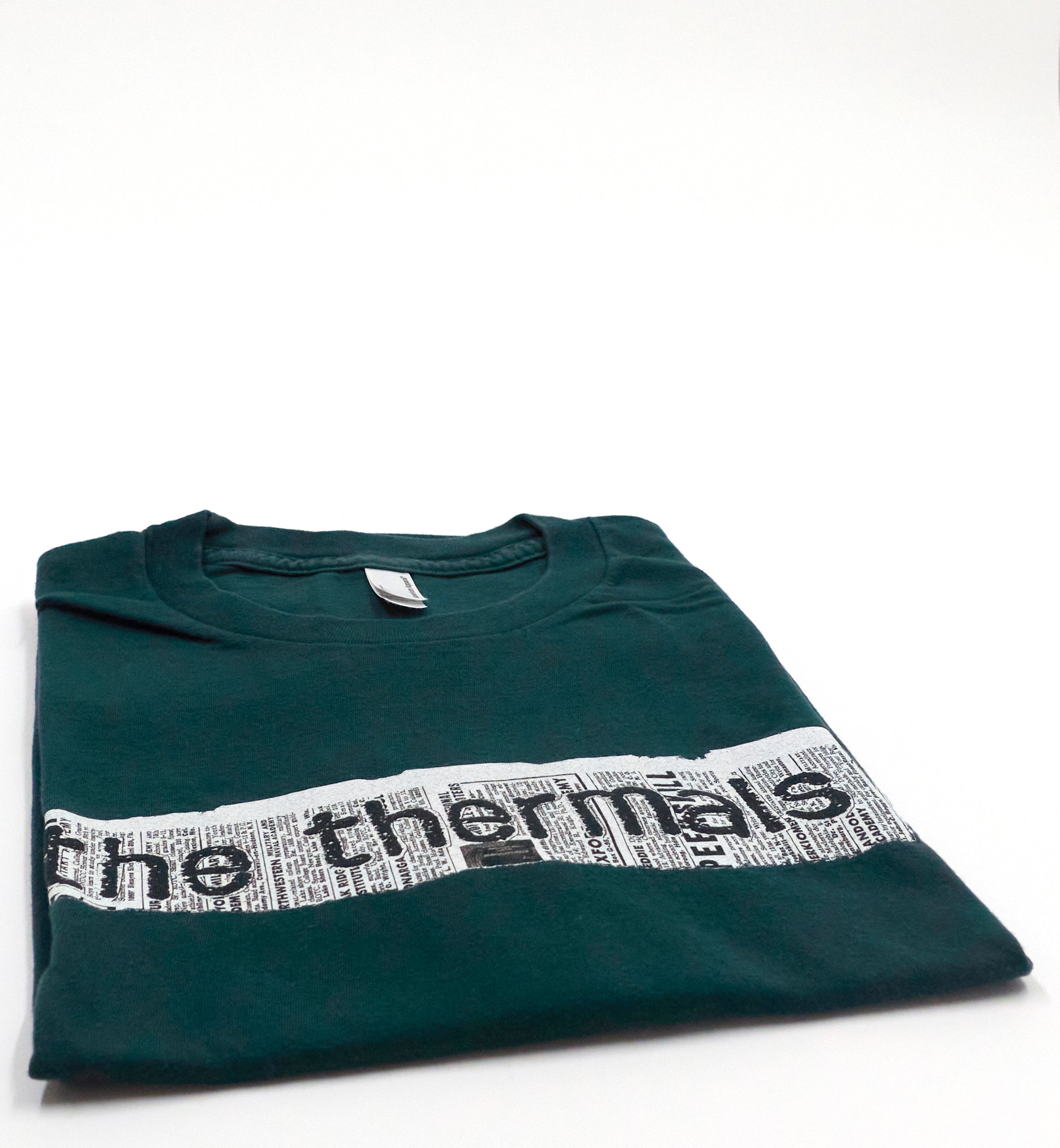 Thermals - Newspaper Print Logo Tour Shirt Size Large