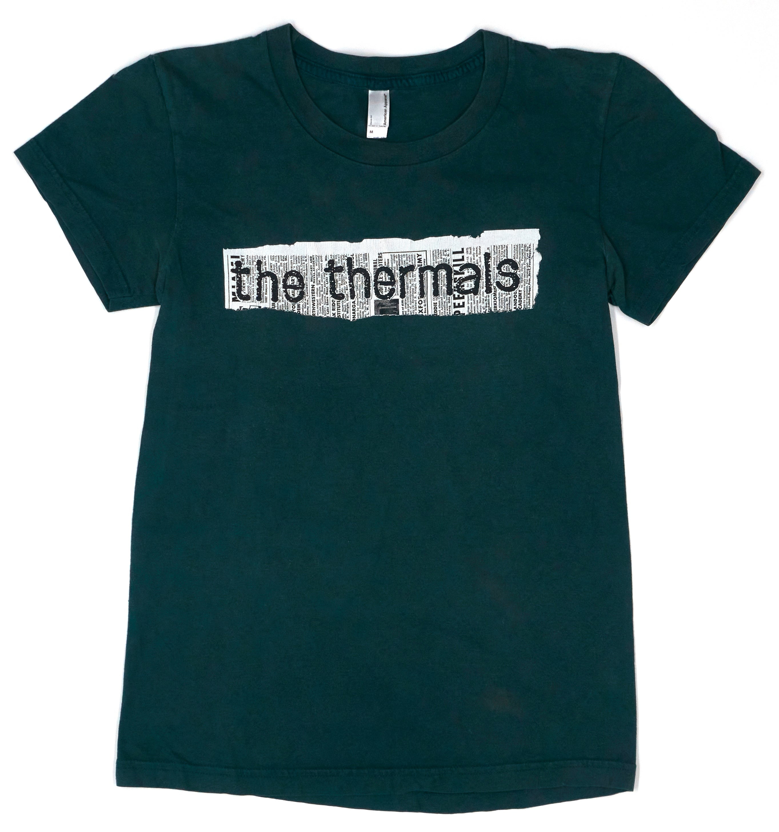 Thermals - Newspaper Print Logo Tour Shirt Size Women's Medium