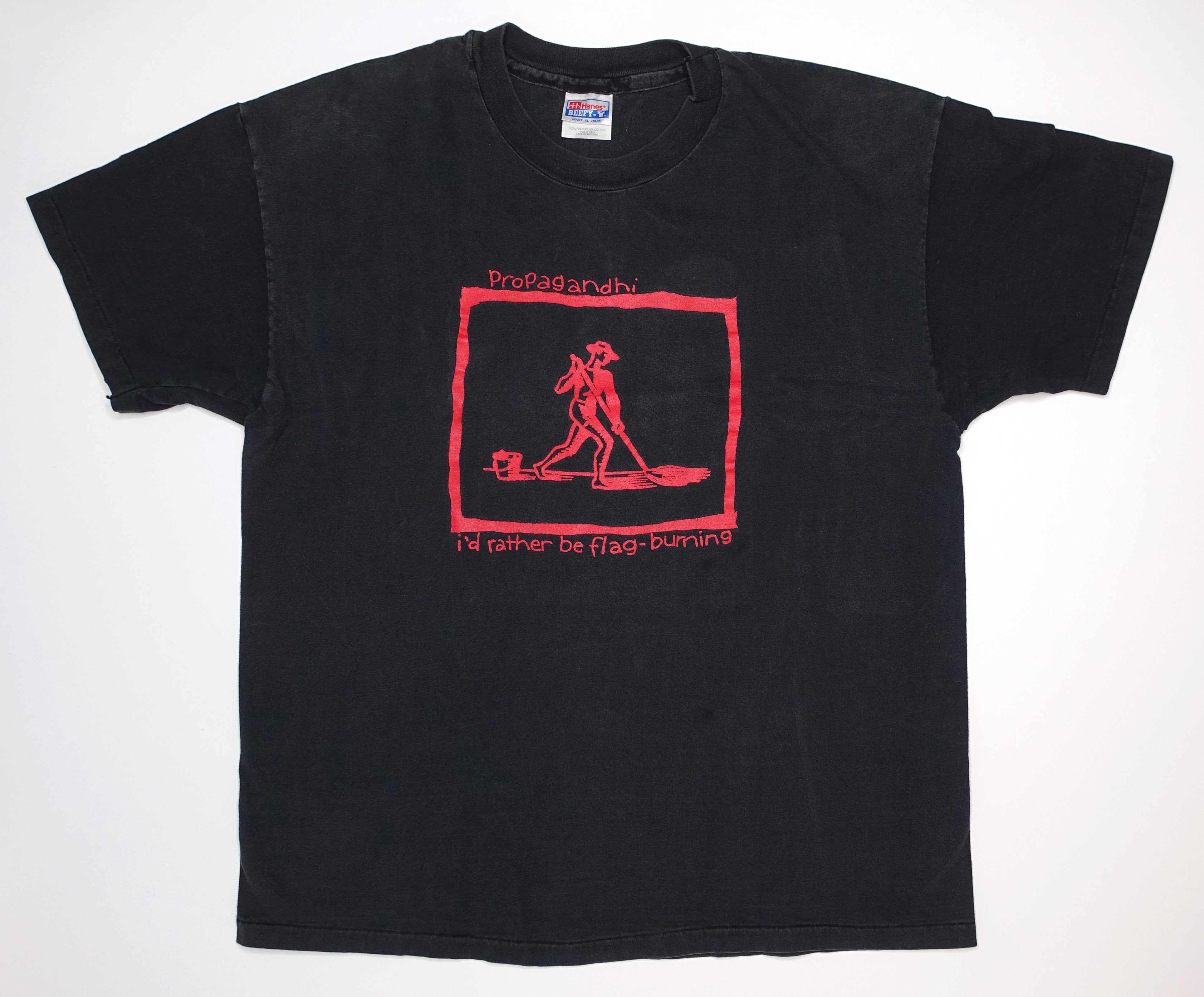 Propagandhi - I'd Rather Be Flag Burning 1994 Tour Shirt Black Size XL