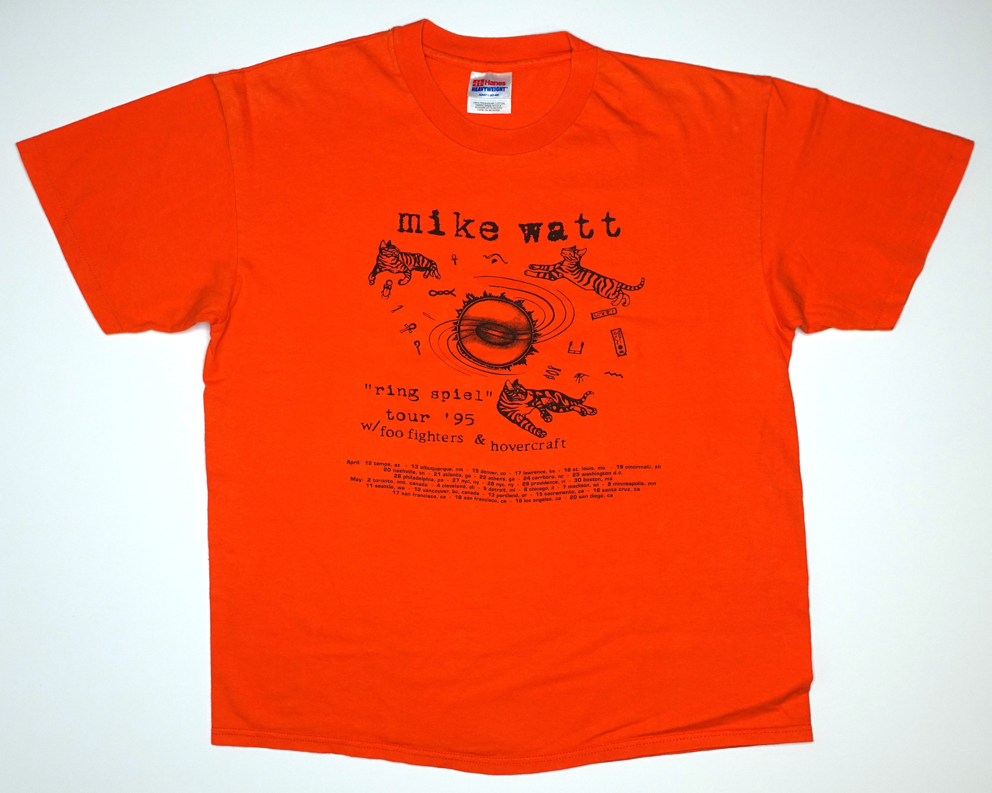 Mike Watt - Ring Spiel 1995 Tour W/ Foo Fighters & Hovercraft shirt Size Large