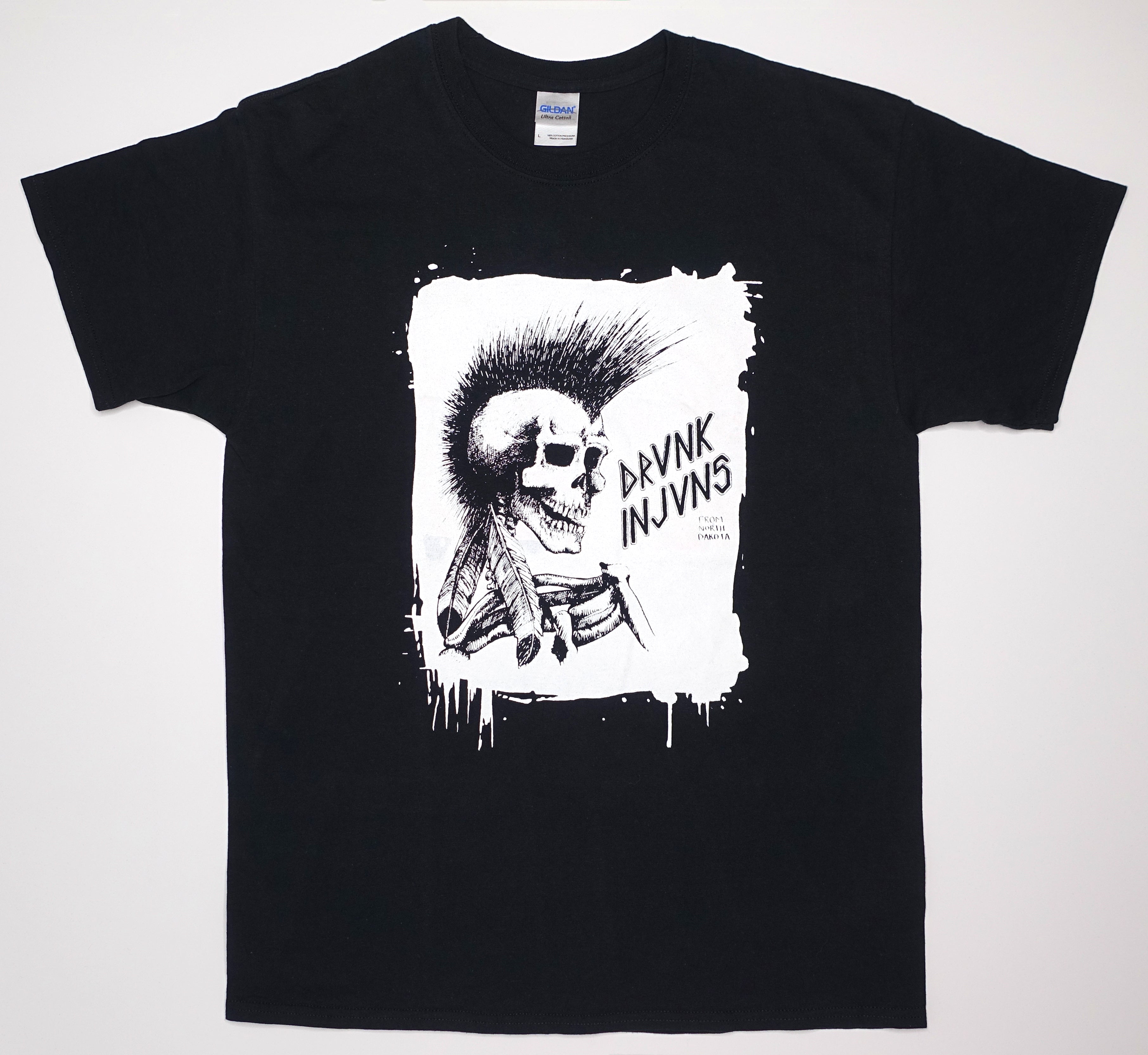 Drunk Injuns - Mowhawk Skull Shirt Size Large