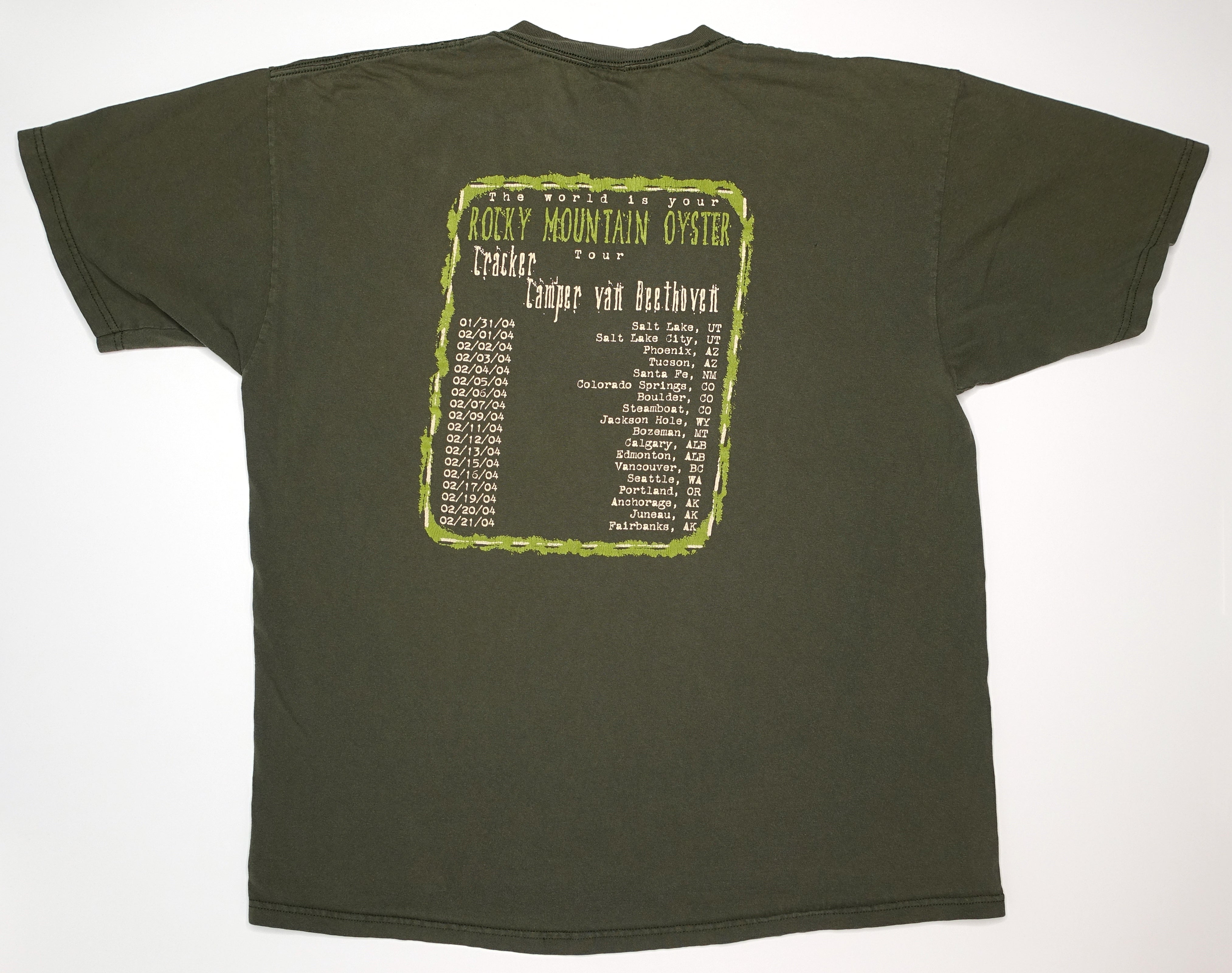 Camper Van Beethoven / Cracker - Rocky Mountain Oyster 2004 Tour Shirt Size XL