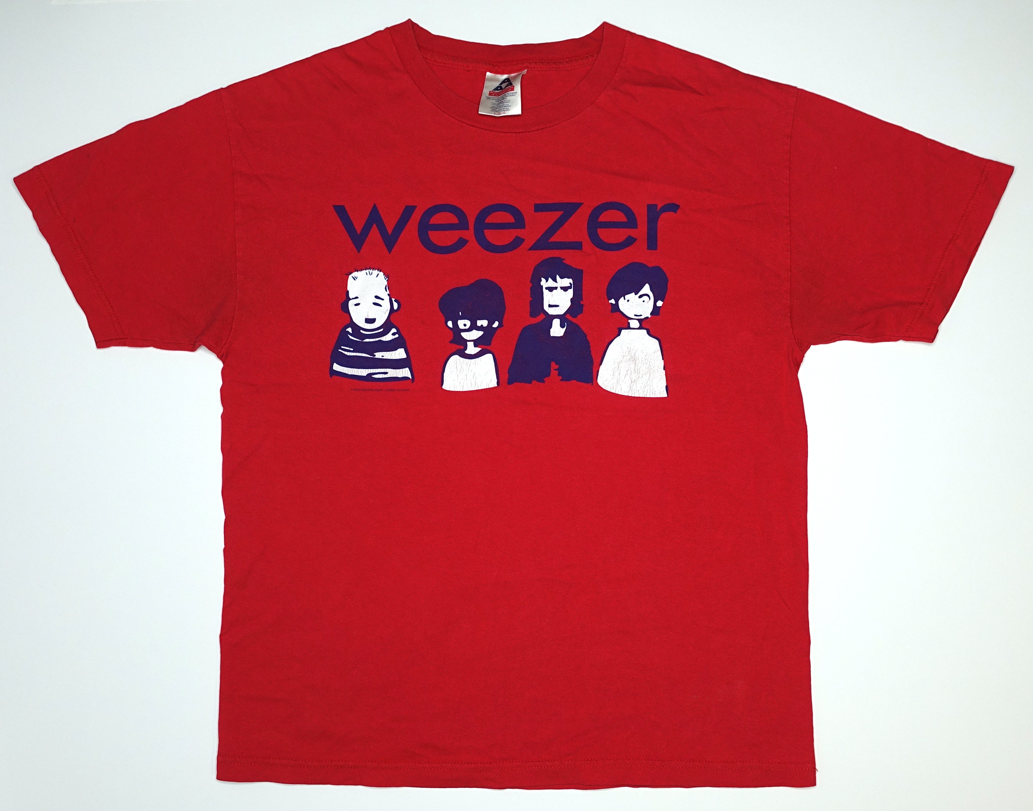 Weezer - Cartoon Band 2000 Tour Shirt Size Large