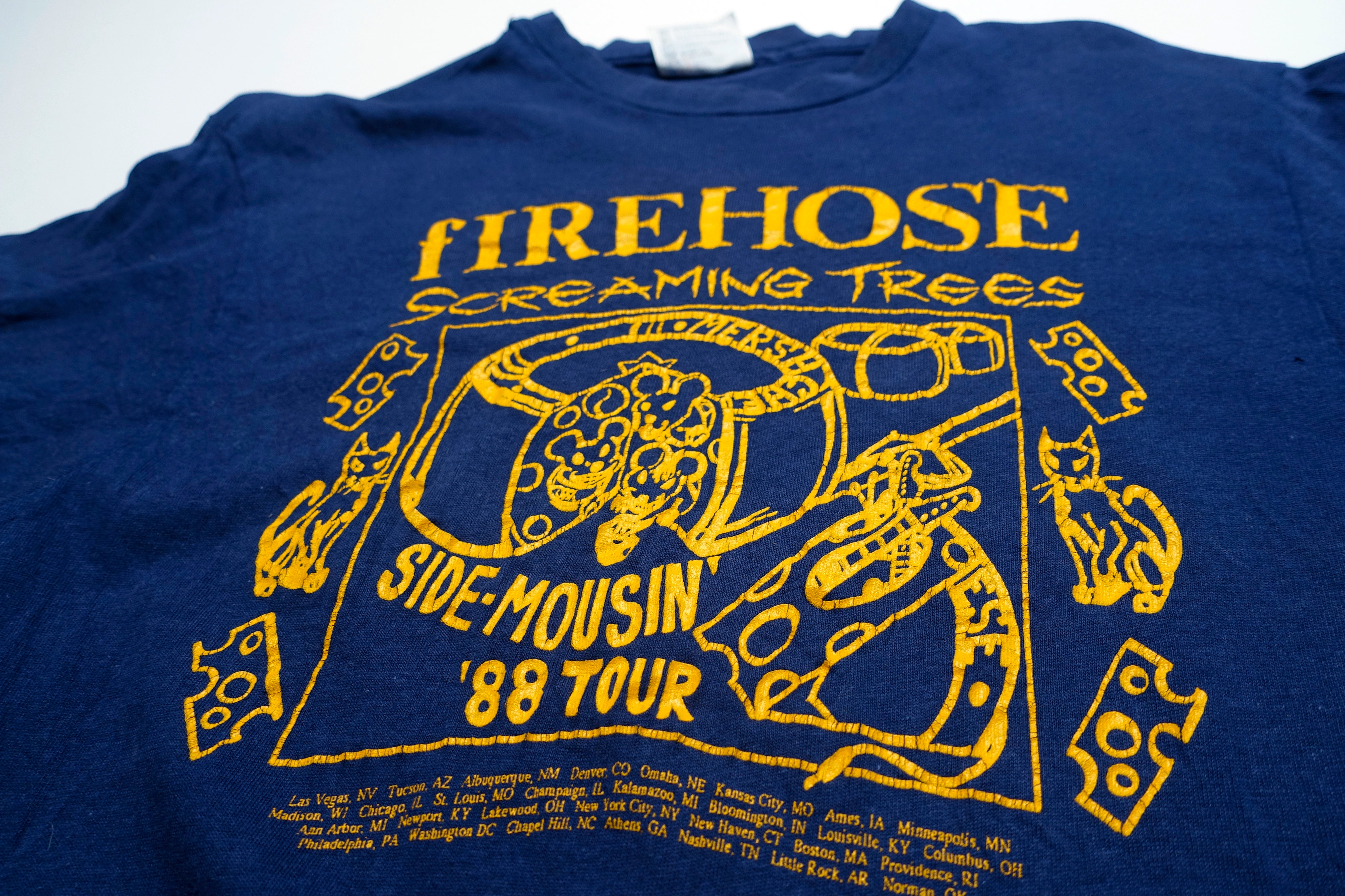 fIREHOSE / Screaming Trees - Side Mousin' 1988 Tour Shirt Size Large