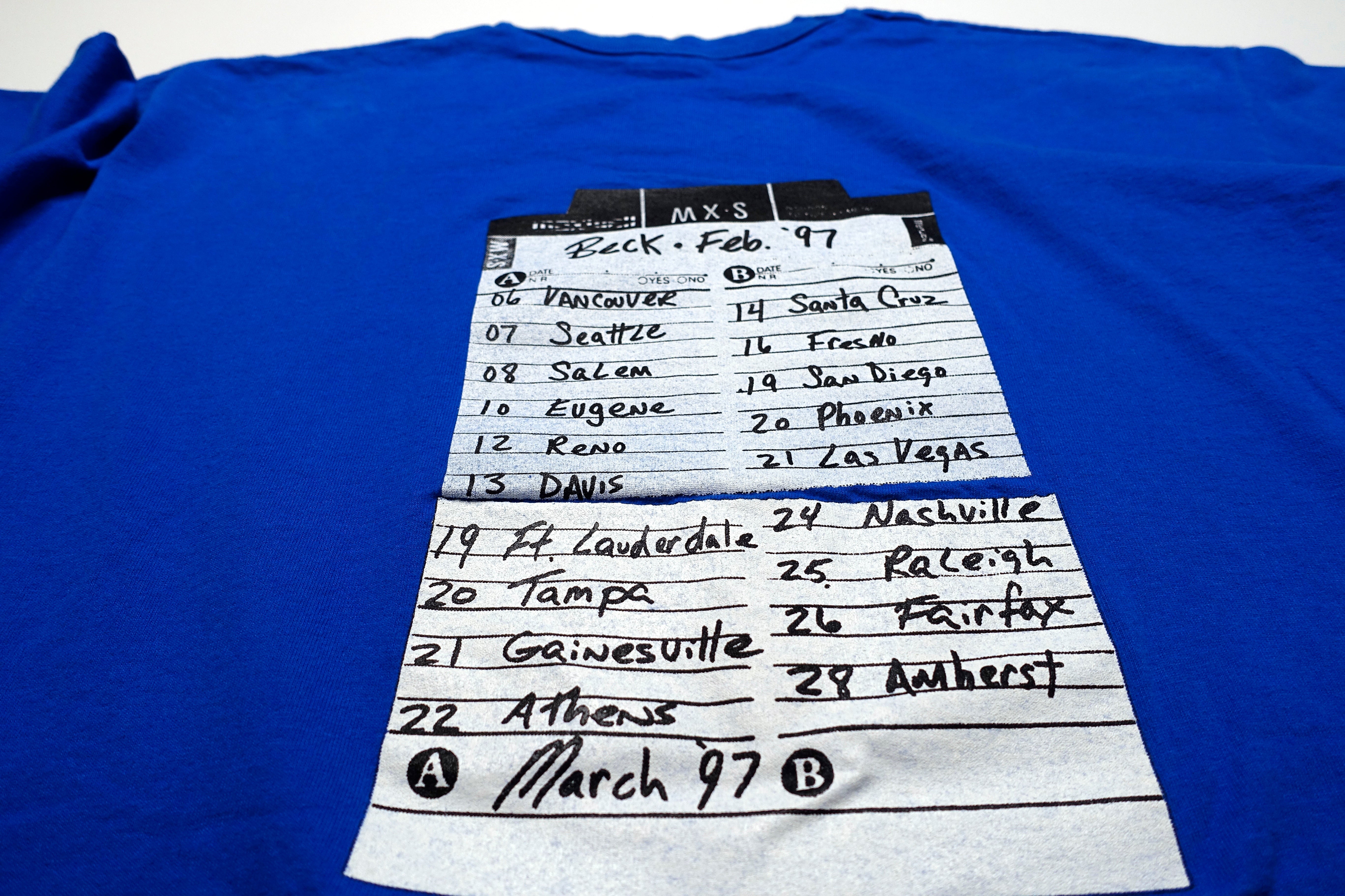 Beck – Odelay February US 1997 Tour Shirt Blue Size XL
