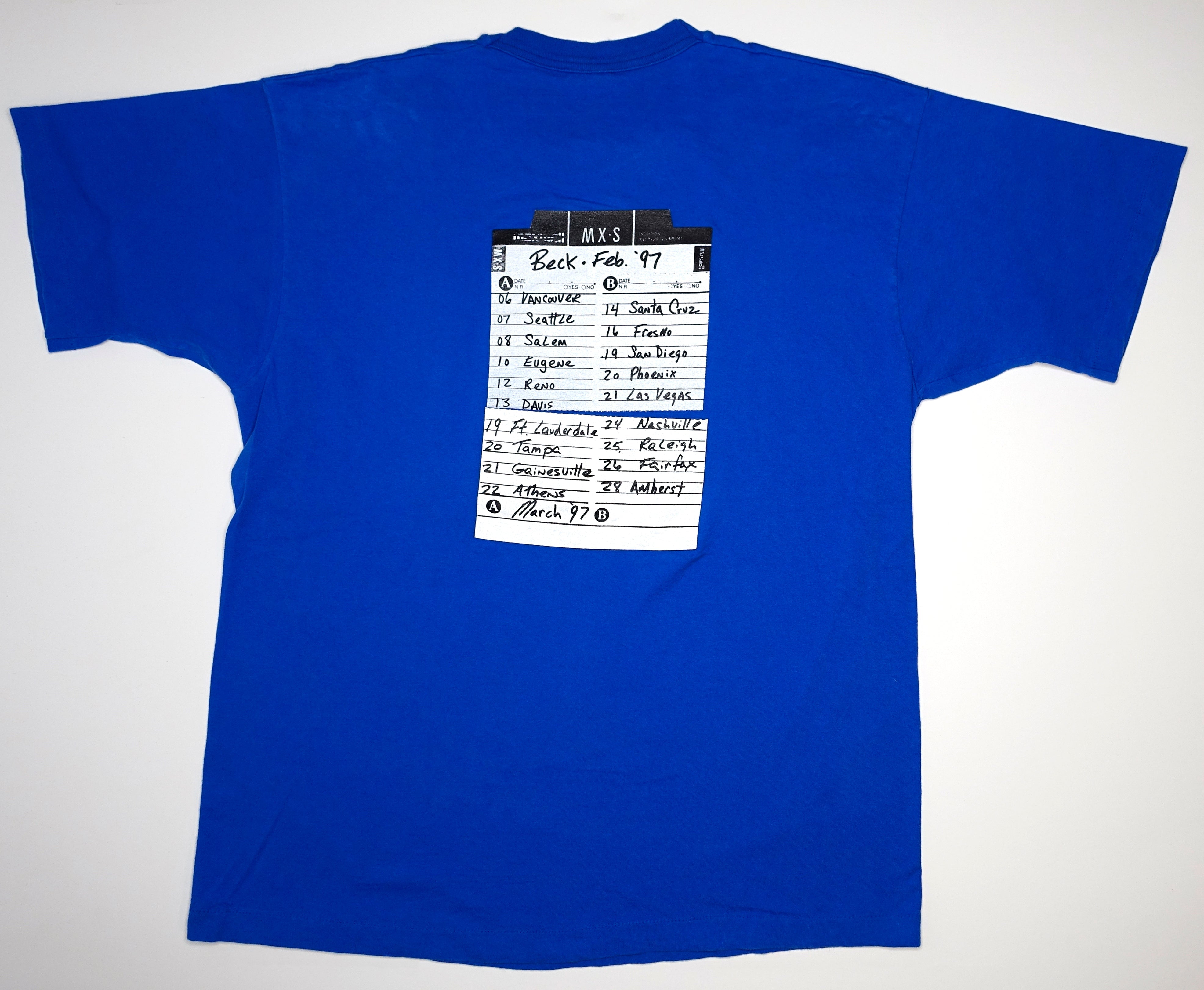 Beck – Odelay February US 1997 Tour Shirt Blue Size XL
