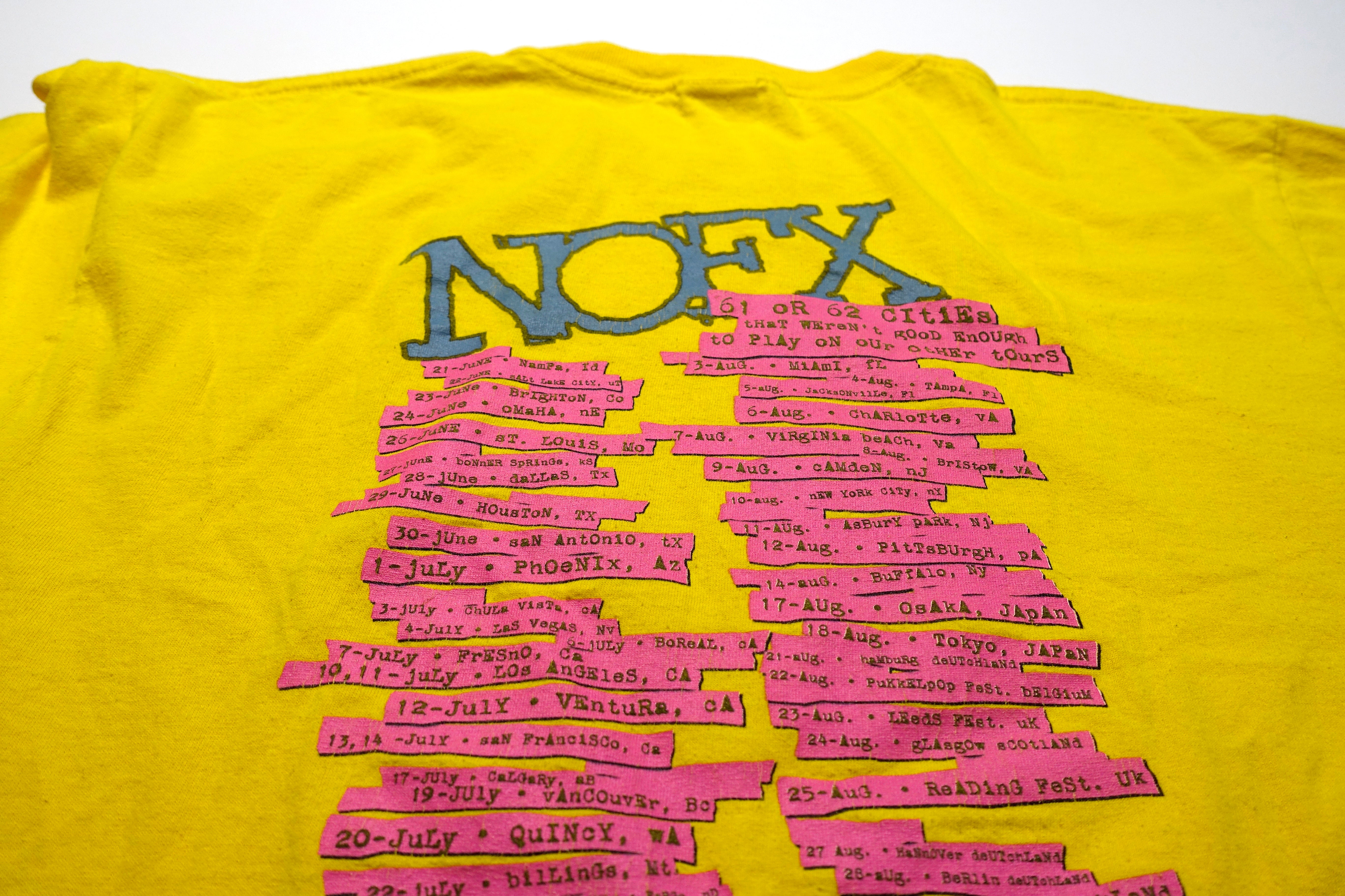 NOFX - 61 or 62 Cities Tour Shirt 2002 Tour Shirt Size Large