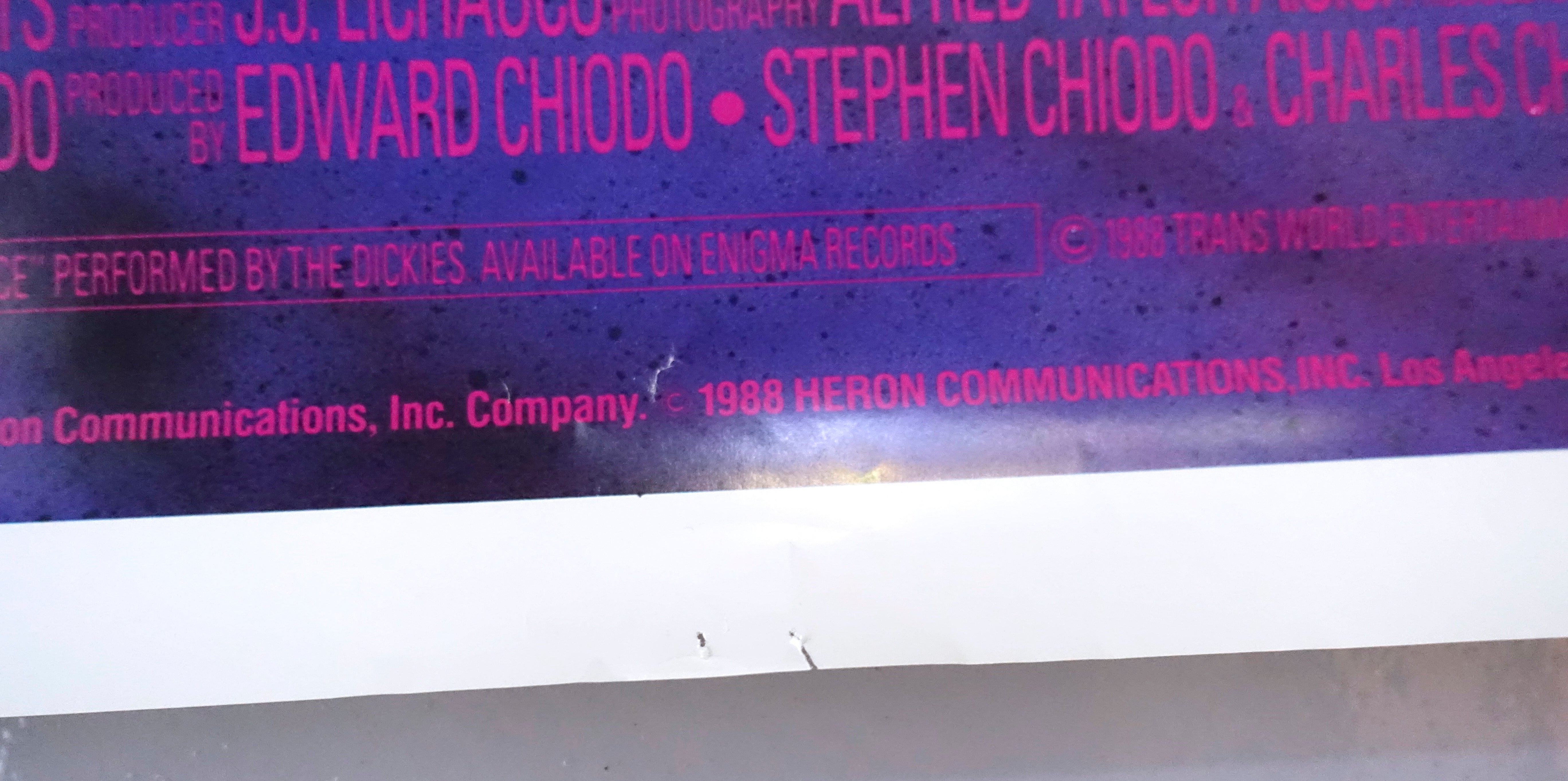 Dickies / Killer Klowns From Outer Space 1988 Promo Poster Approx 40" X 28" Unframed