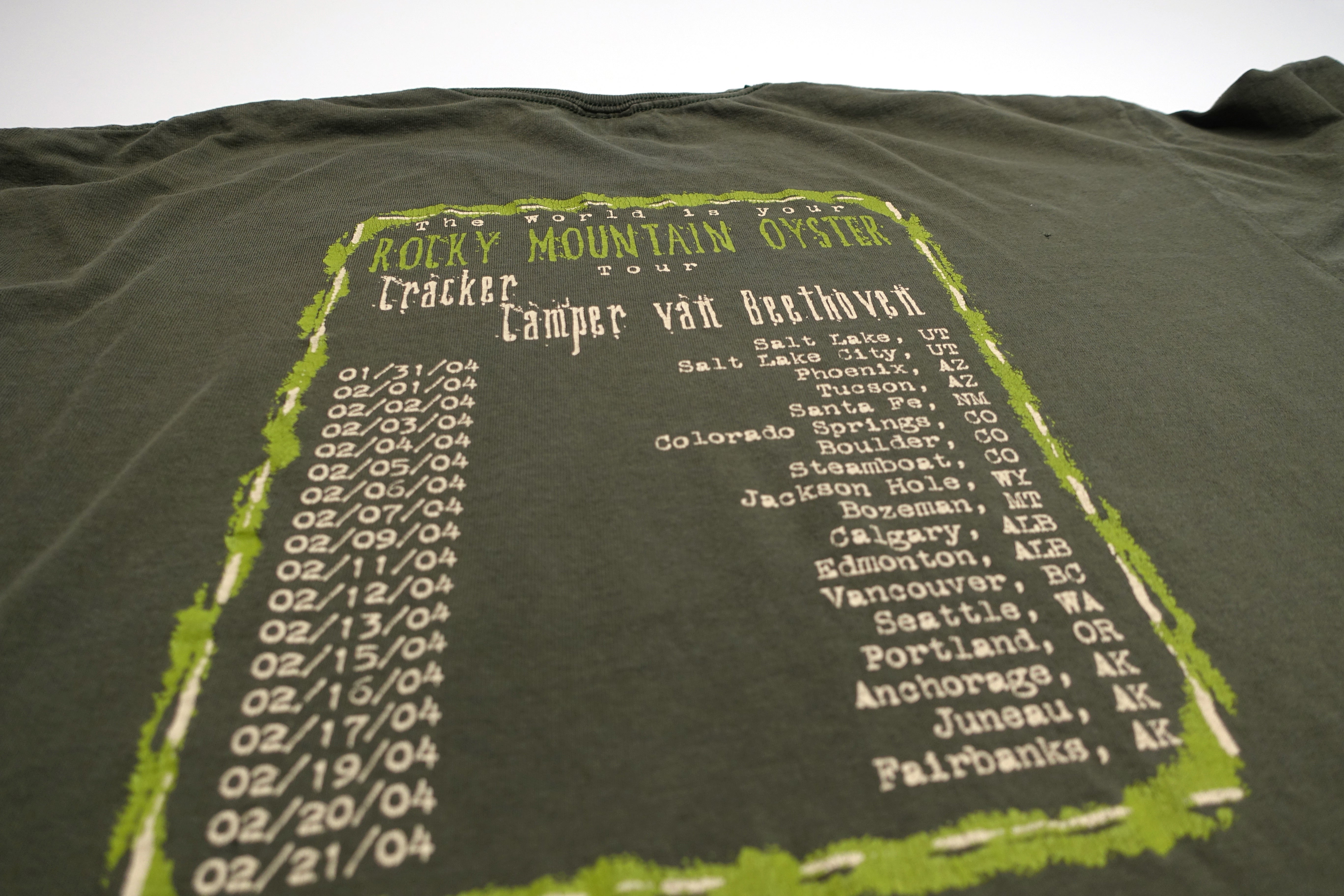 Camper Van Beethoven / Cracker - Rocky Mountain Oyster 2004 Tour Shirt Size XL