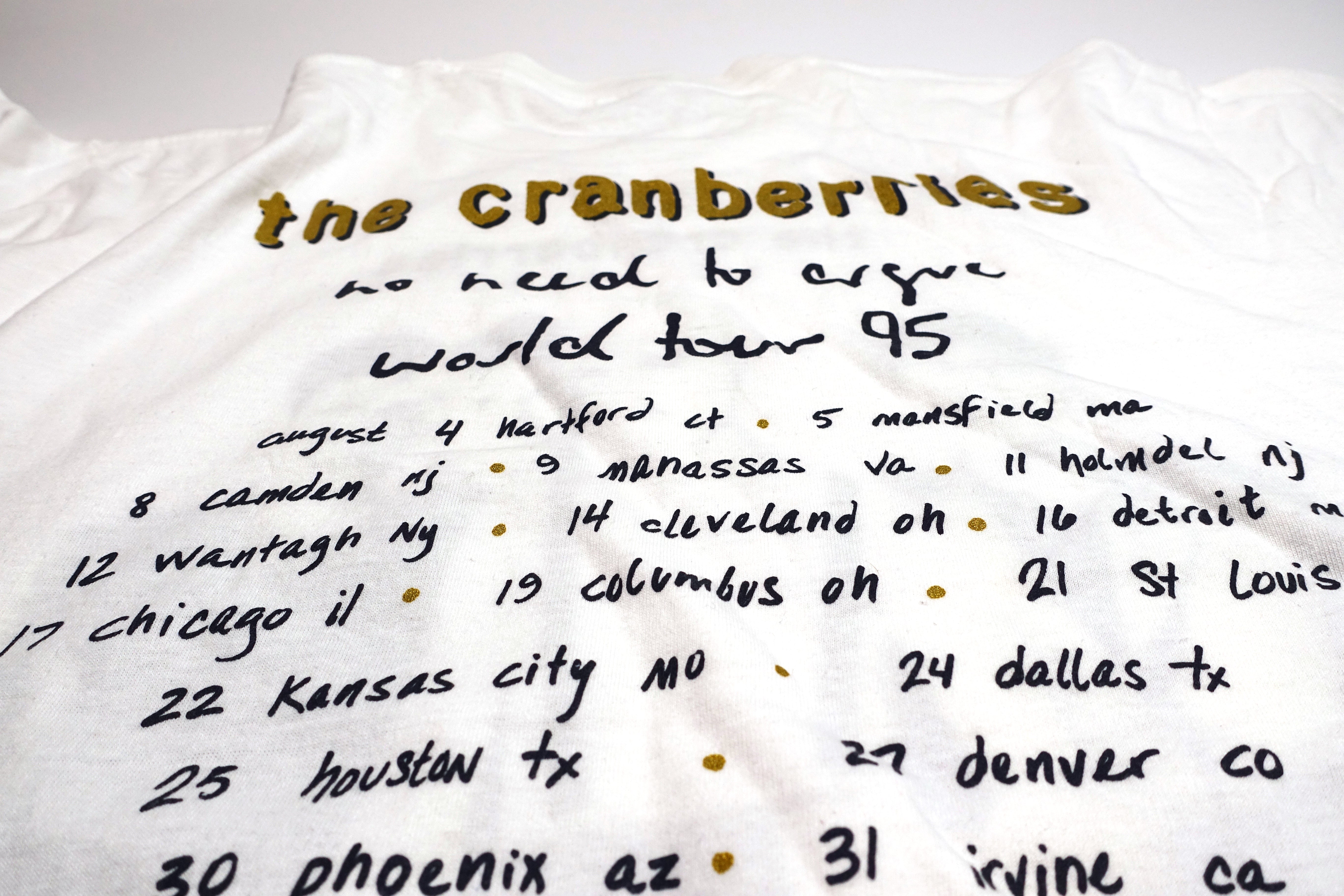 Cranberries - No Need To Argue 1995 World Tour Shirt Size Large