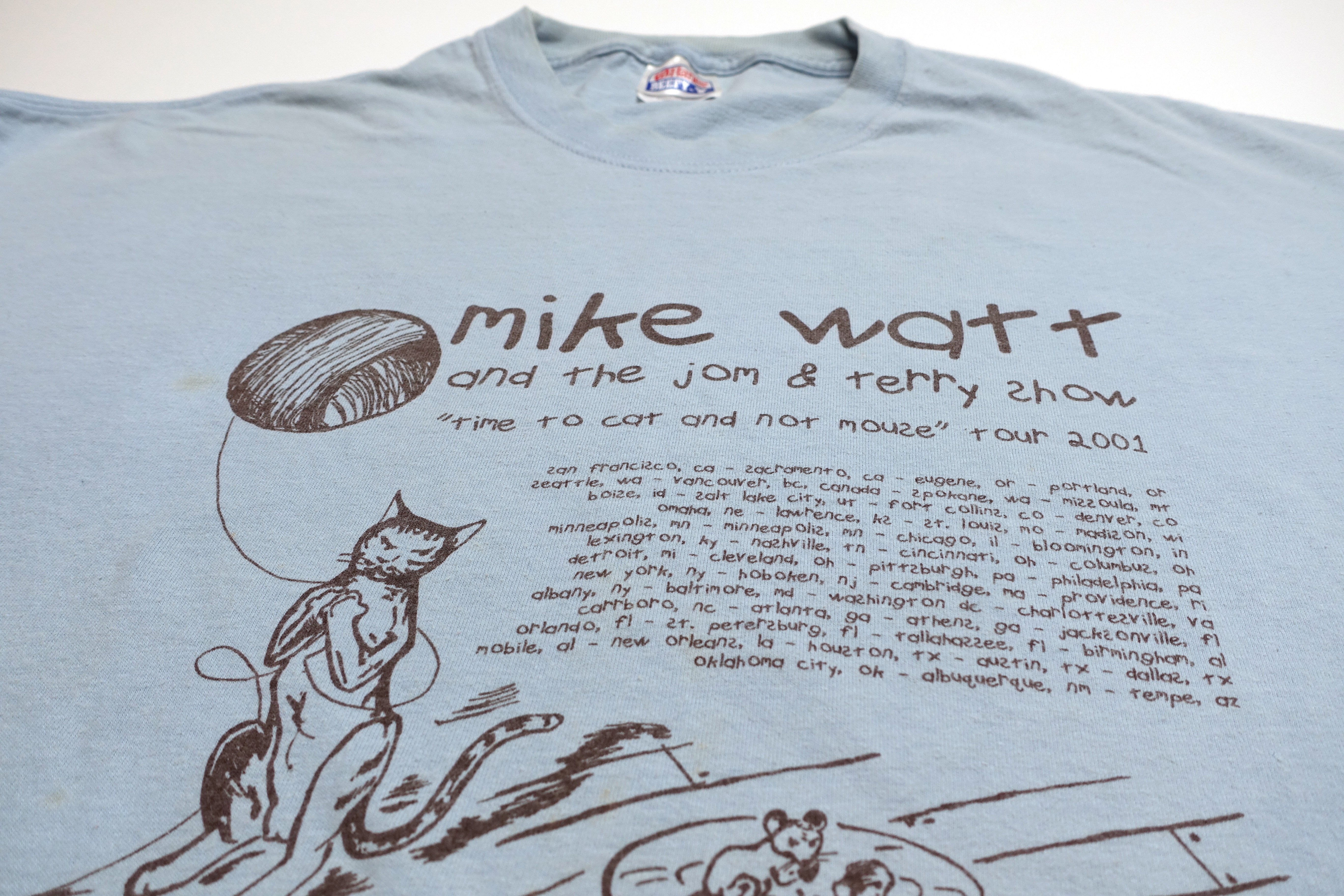 Mike Watt - Time To Cat And Not Mouse 2001 Tour Shirt Size XL