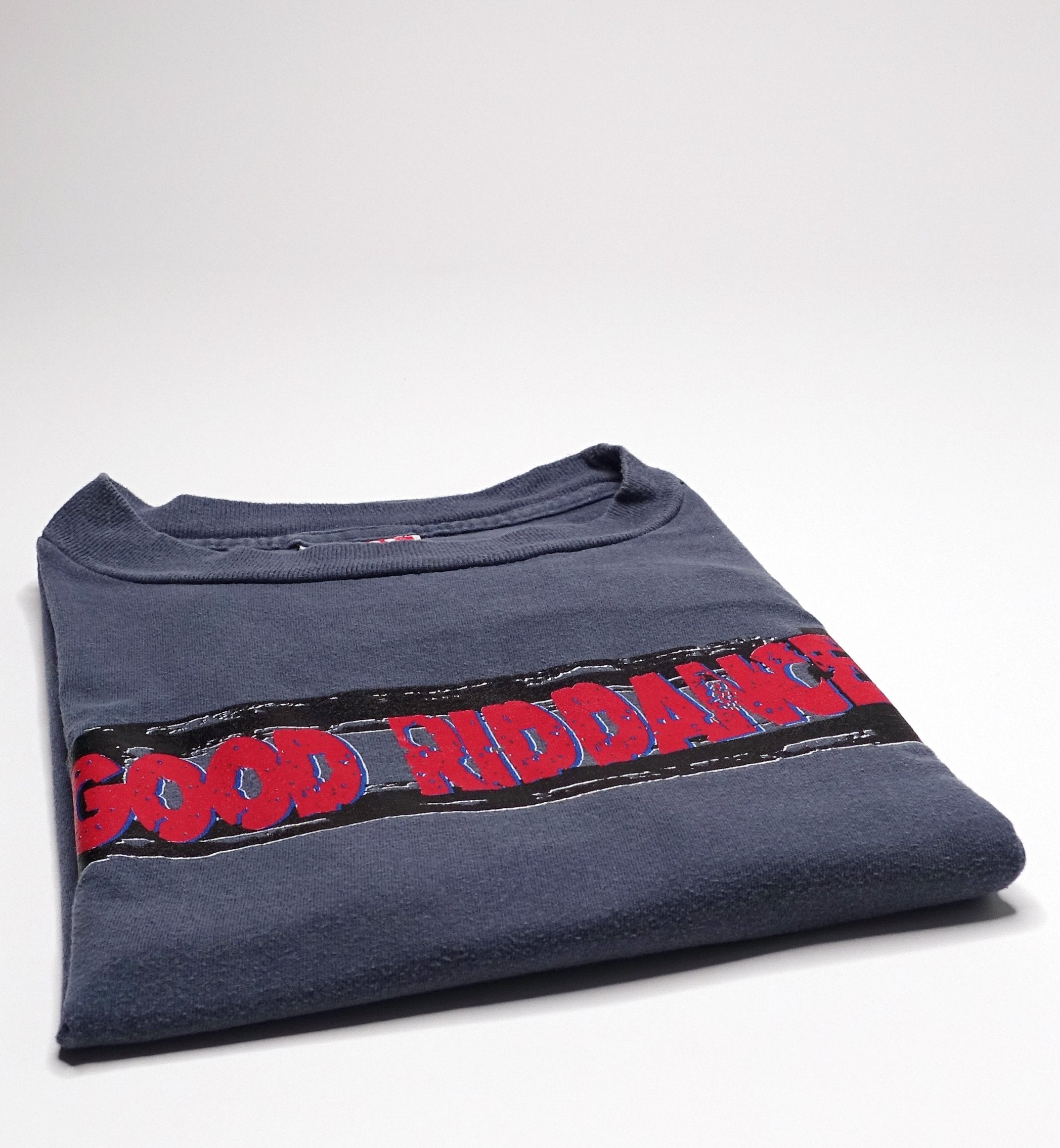 Good Riddance - A Comprehensive Guide To Moderne Rebellion 1996 Tour Shirt (Grey / Blue)Size XL