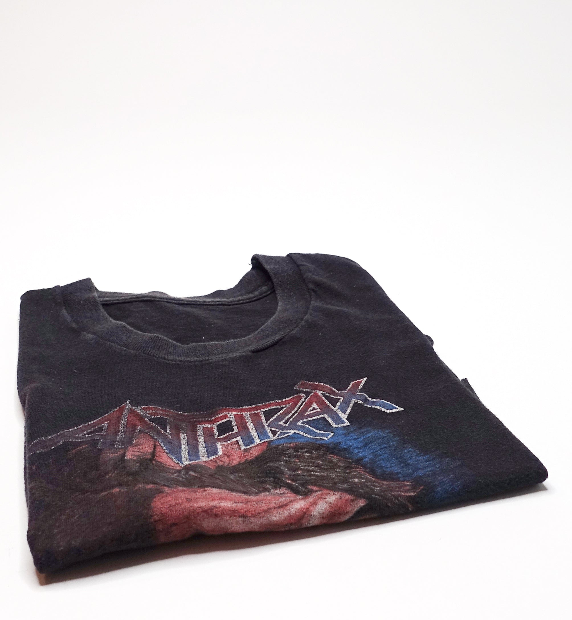 Anthrax – Original Fistful Of Metal / US Attack Tour 1984 (Severely Cropped) Shirt Size Small