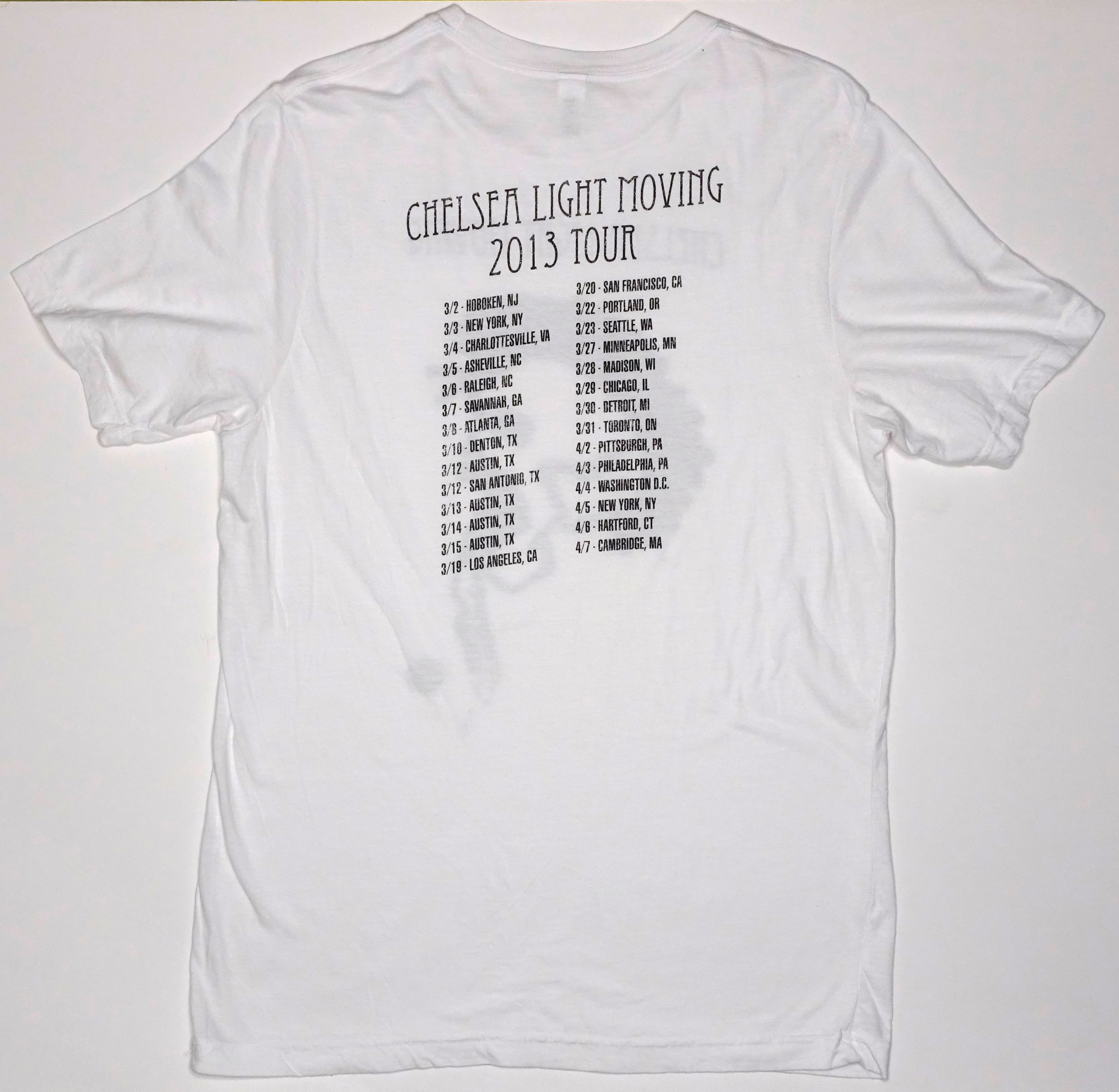 Chelsea Light Moving - 2013 Tour Shirt (Thurston Moore Solo Project) Size Large