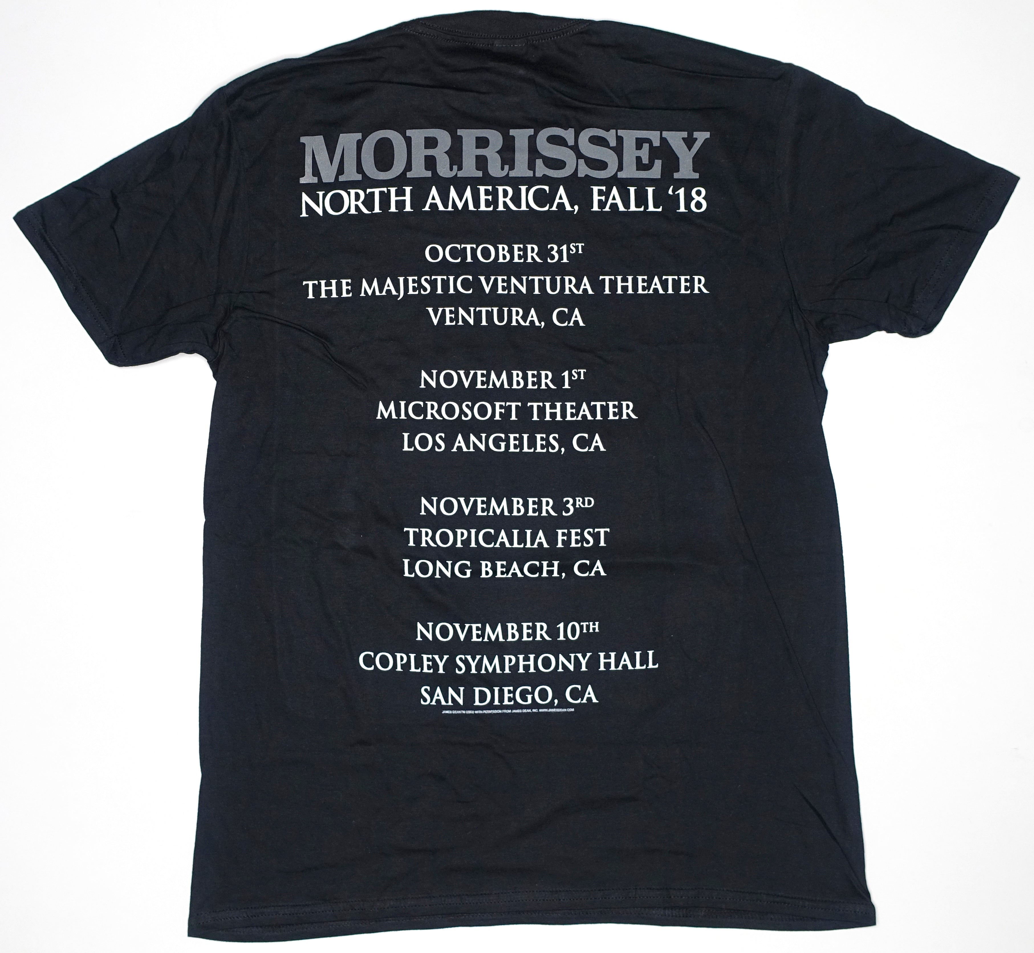 Morrissey - James Dean North America Fall 2018 Tour Shirt Size Large